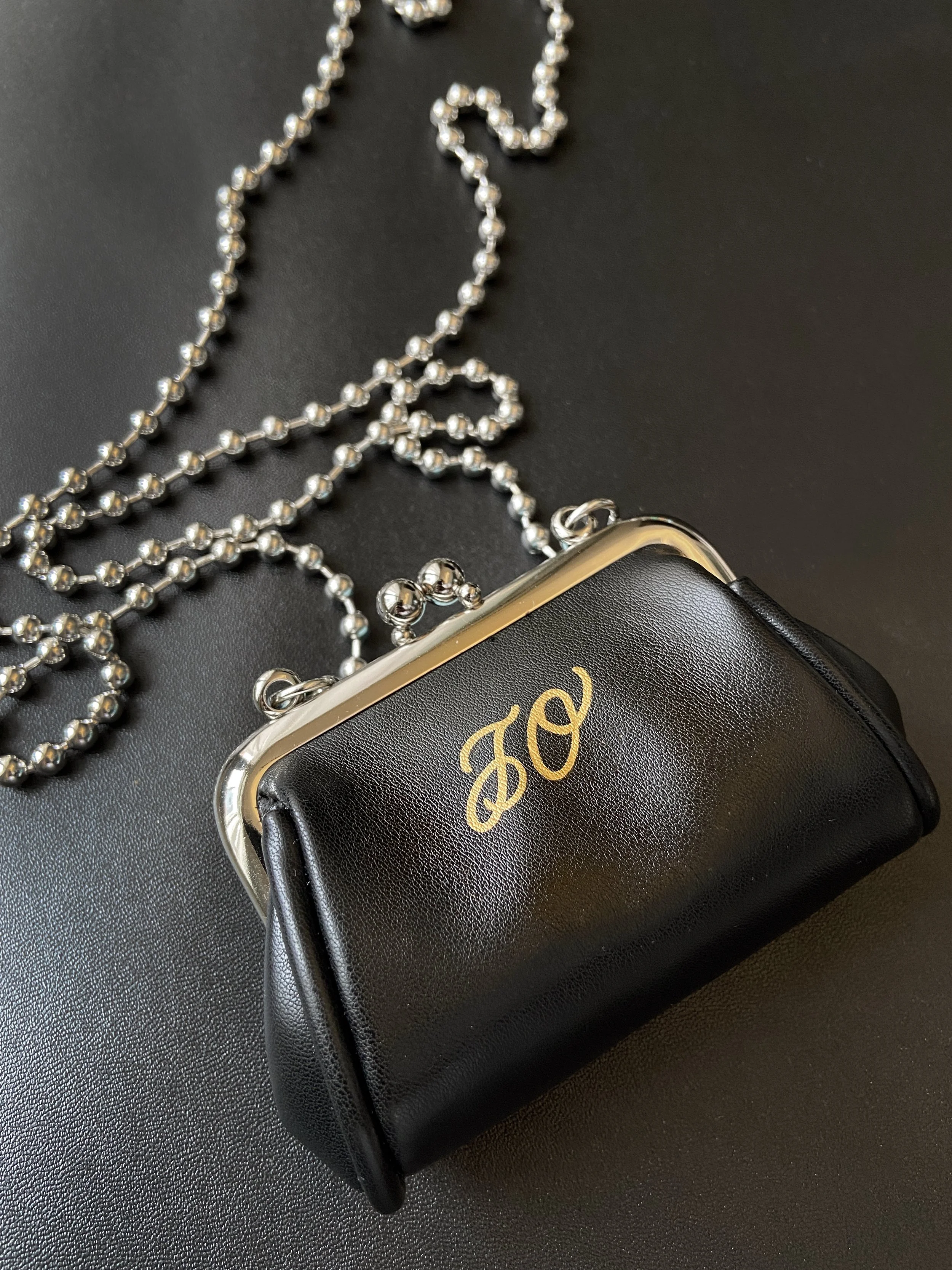 Gold Ink Calligraphy on Mini Purse Pouch - Sephora's Media Press Day