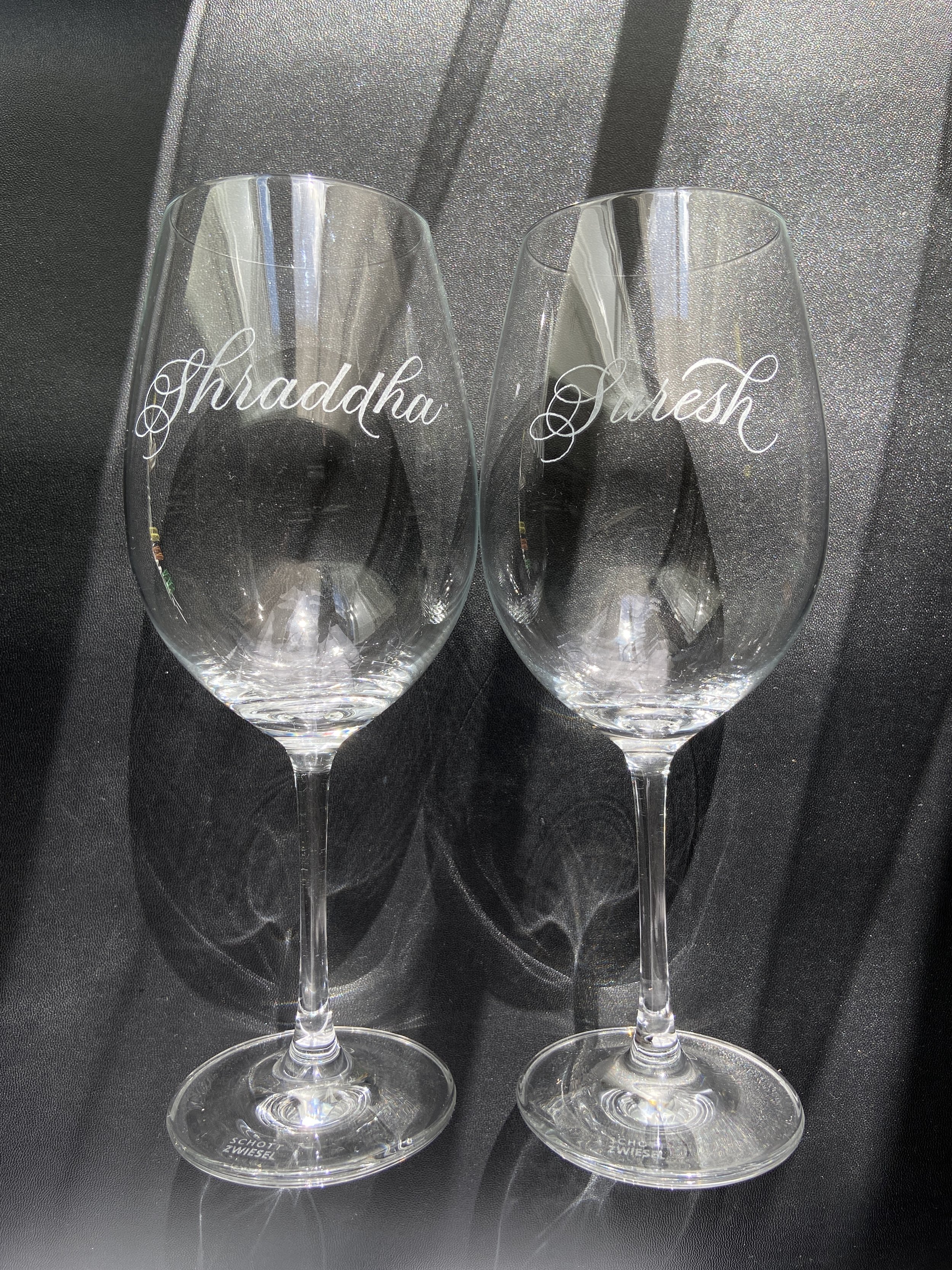 Engraved Wedding Wine Glasses