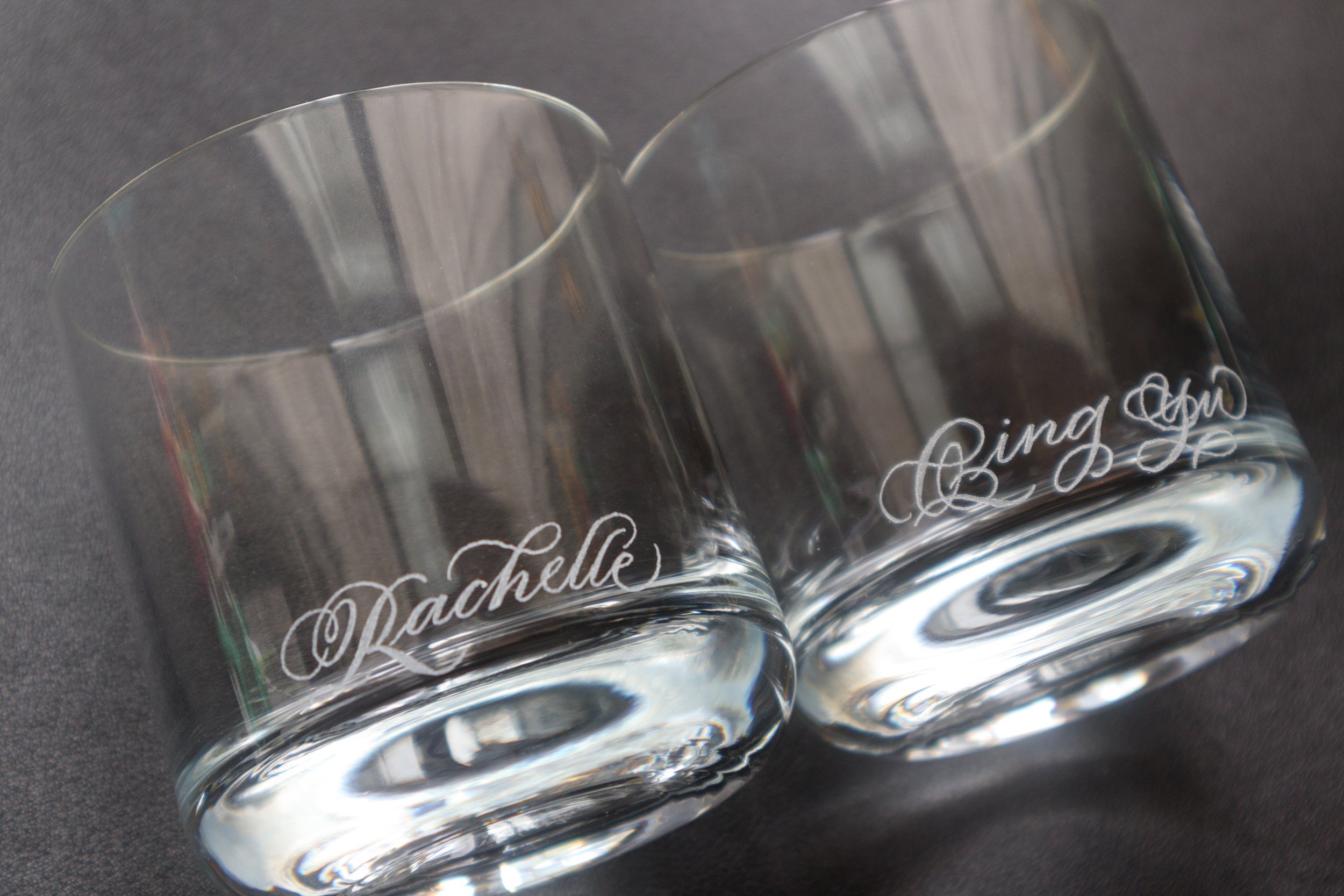 Engraved Wedding Whisky Glasses - Names
