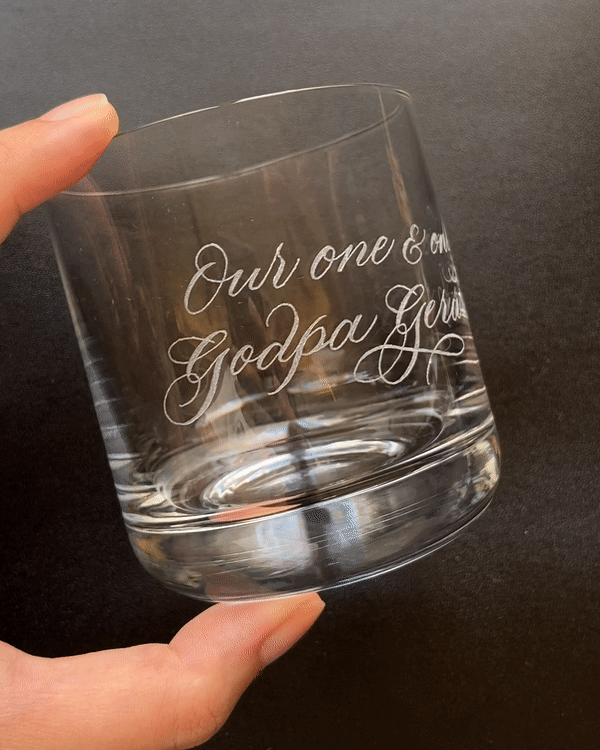 Custom Message Engraved on Whiskey Glass