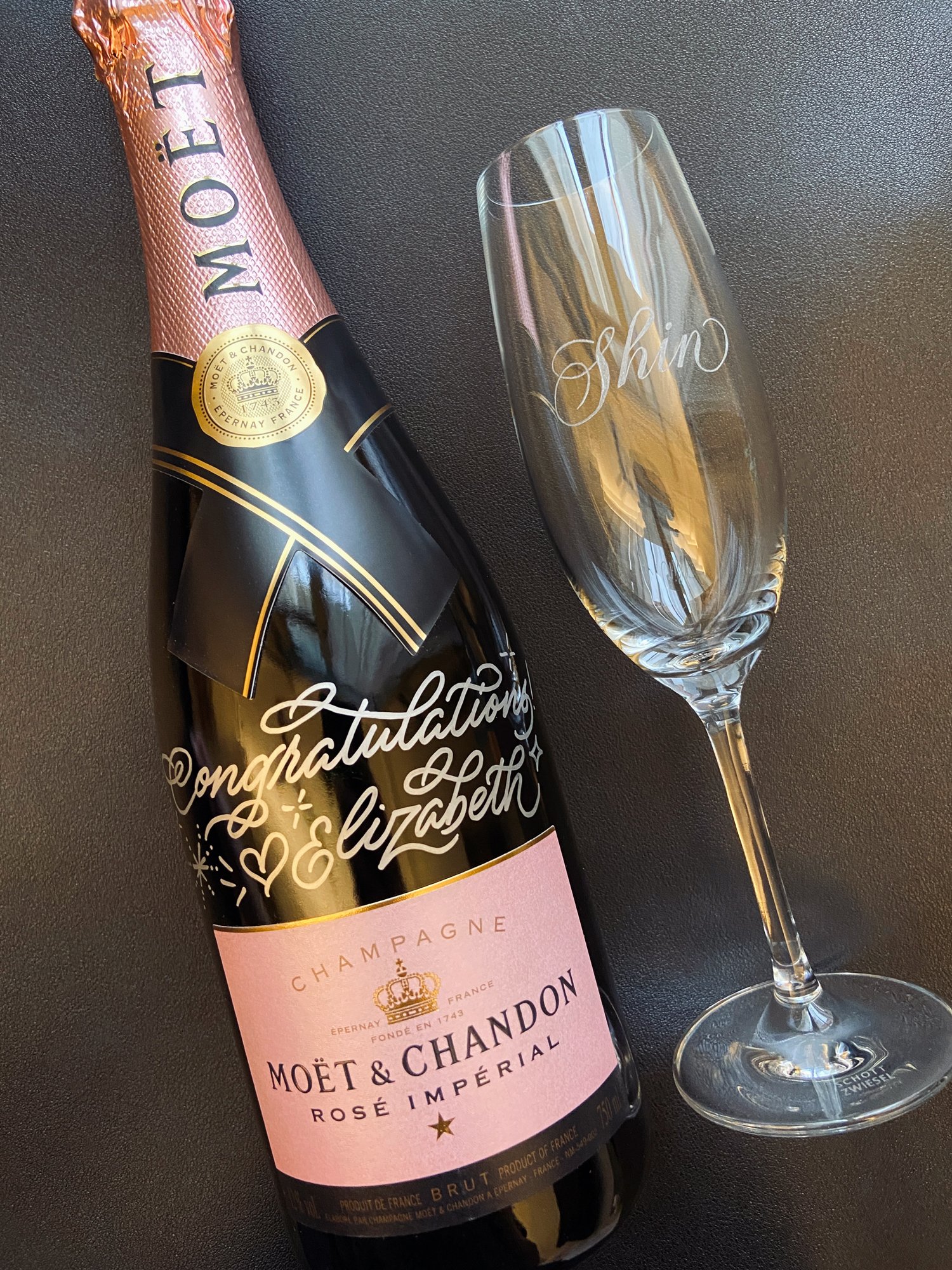 Moet & Chandon Rose Imperial Brut & Champagne Flute Set