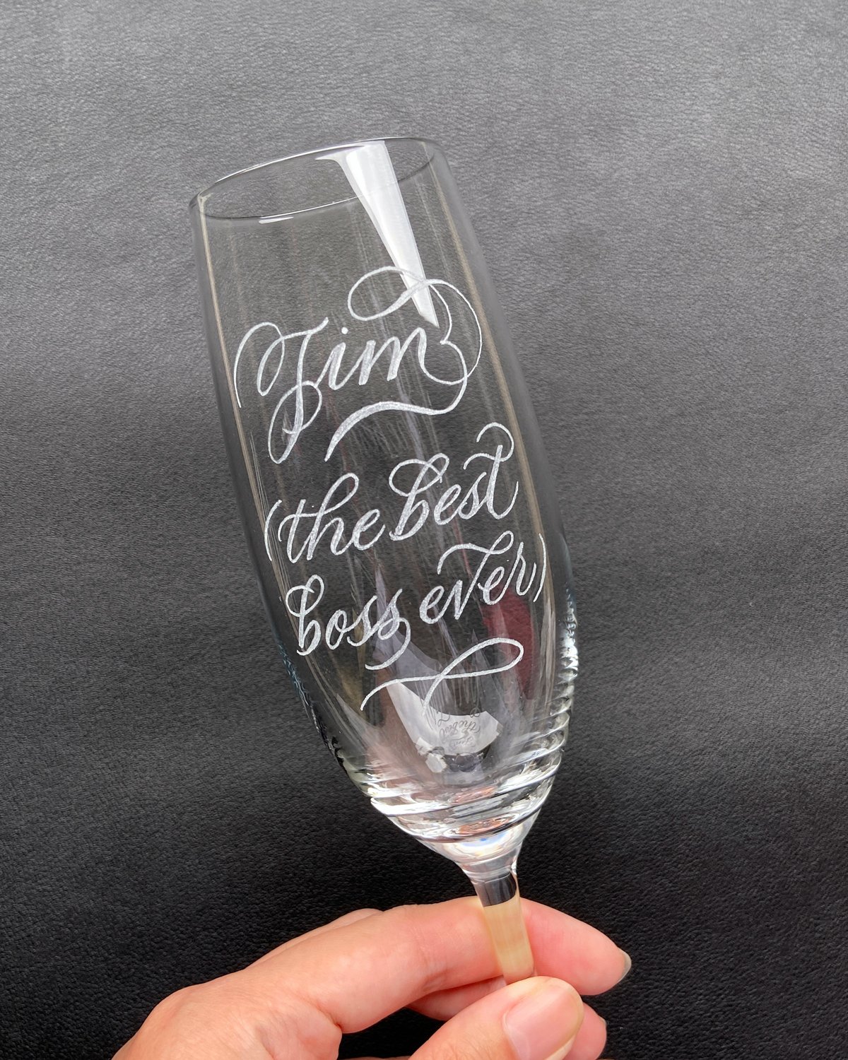 Engraved Champagne Flute - The Best Boss Ever