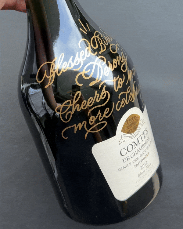 Taittinger Comtes De Champagne Blanc de Blancs 1.5L 2012 - Custom Calligraphy Birthday Gift
