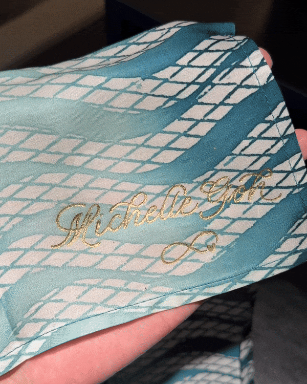 Hot Stamp Foiling on Silk Scarf - TAG Heuer