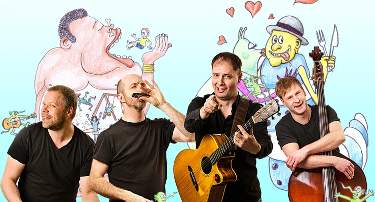 Steen och Hyggenotterne är Steen Svanholms (Cornelis Band) barnorkester. De turnerar just nu med showen "Man ska inte tro på någonting" som snabbt blev känd för sin lekfulla och inkluderande form. När Steen og Hyggenotterne spelar i Kvarnen i sommar, kan publiken förvänta sig en lite annorlunda upplevelse – här ska de inte bara luta sig tillbaka i stolen och njuta showen, utan åskådarna blir dessutom inbjudna till att delta i de musikaliska upptågen. Denna dag kommer det dessutom i restaurangen att finnas särskild ”barnmat” för de små att välja mellan. Entre: 100 SEK