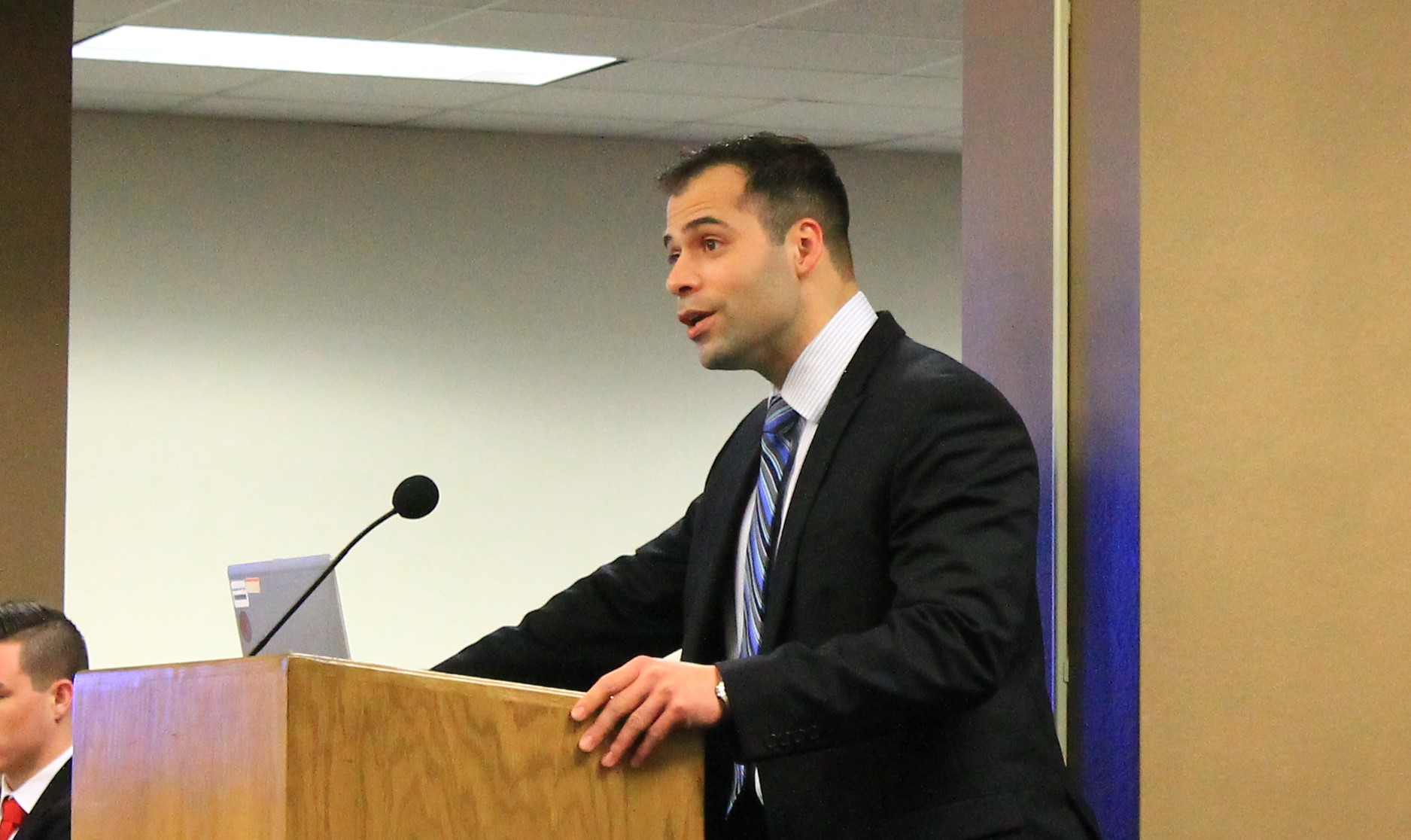 AZANA President Joseph A. Rodriguez, CRNA, testifying before the Arizona Senate Health and Human Services Committee in February 2017. 
