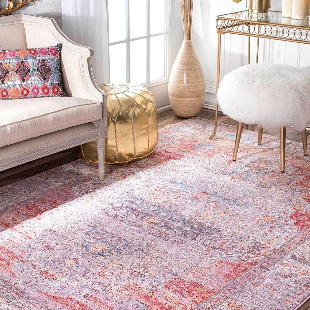 Vintage Antique Brick Medallion Runner Area Rug