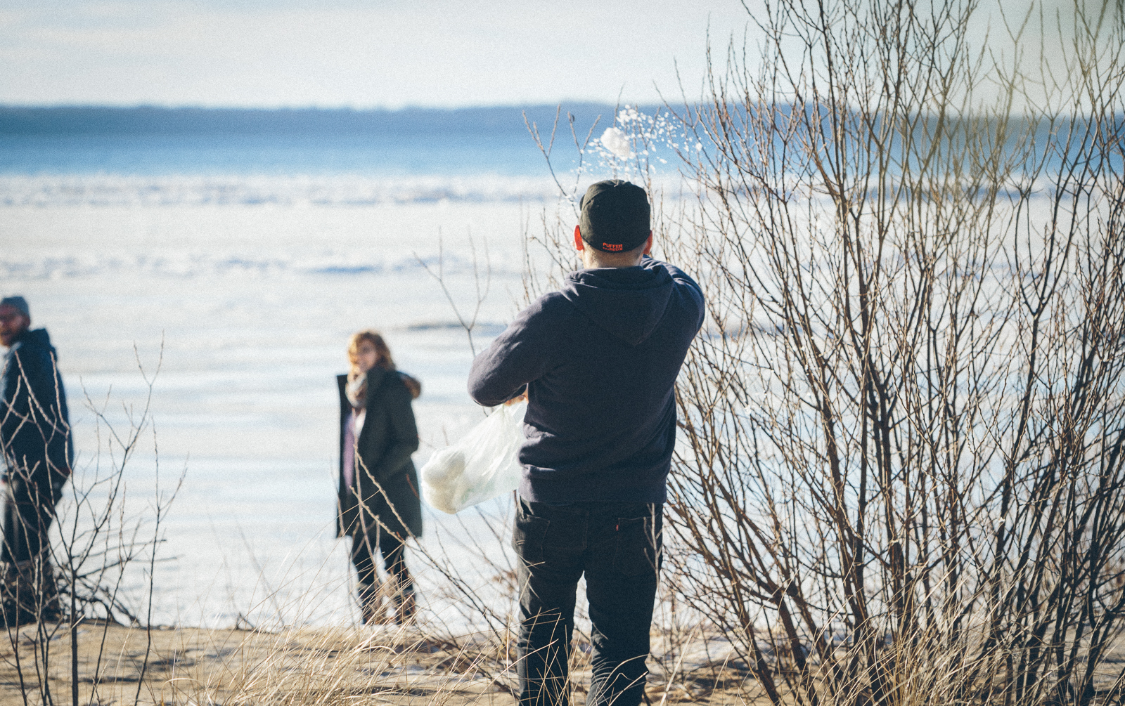 the slowest, slushiest snowball fight ensued