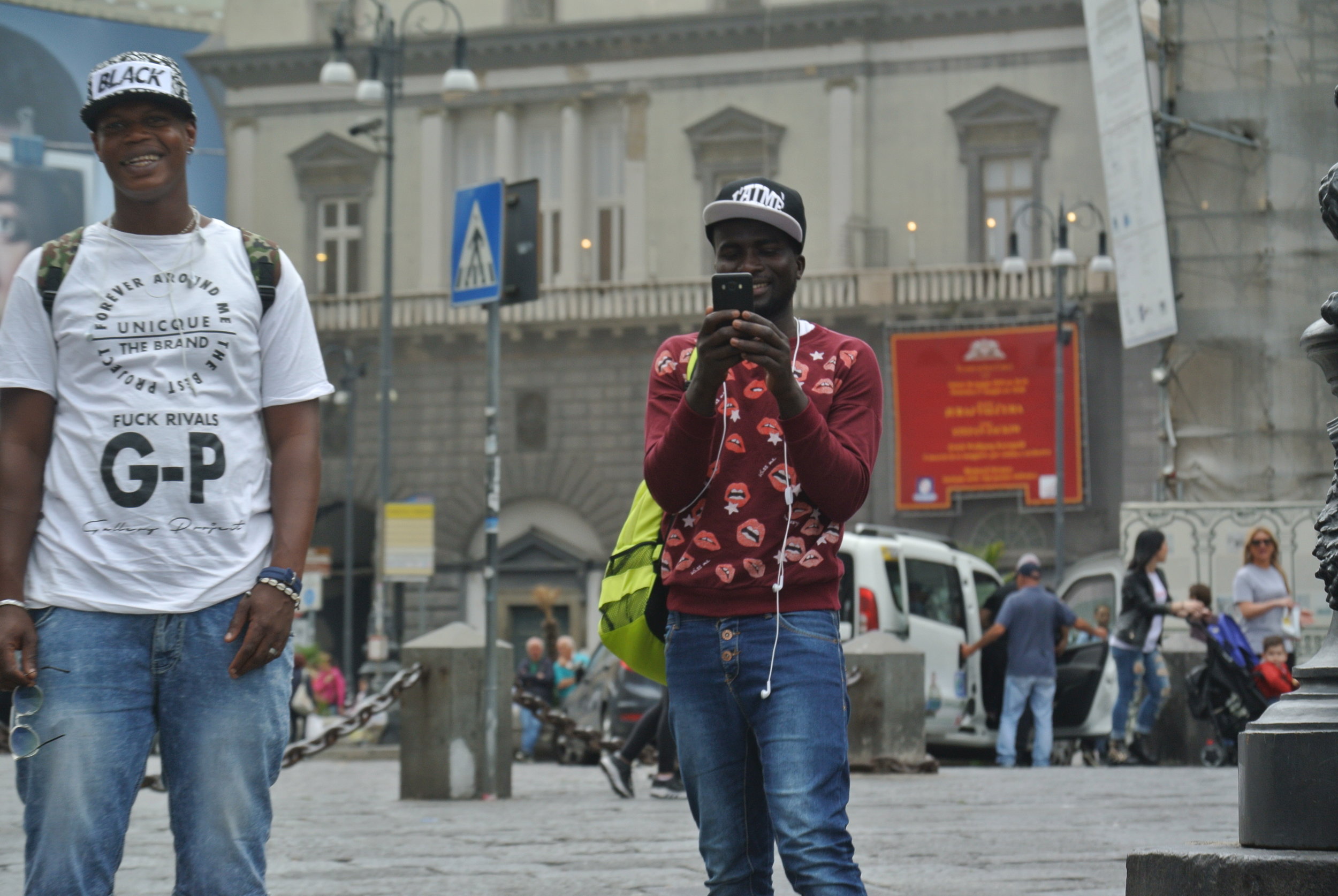  David takes a picture back, with Yoro; Napoli, May 2018. 