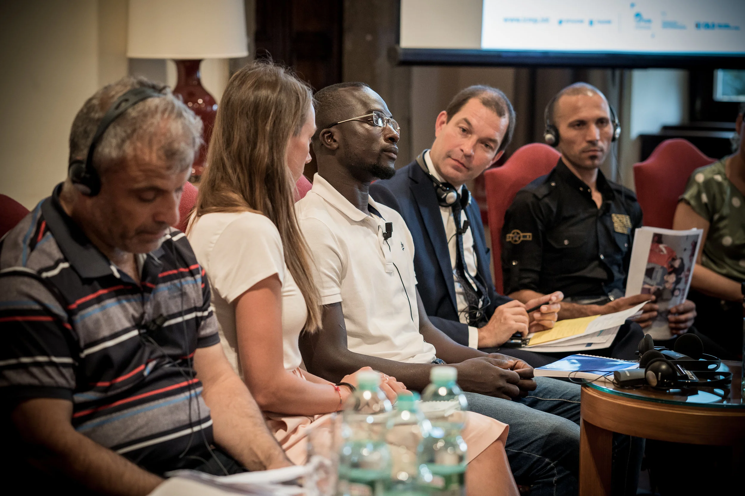 Bakary speaks at the conference; the Embassy of Switzerland, Rome. 11 June 1018. Image courtesy of the ICMP .