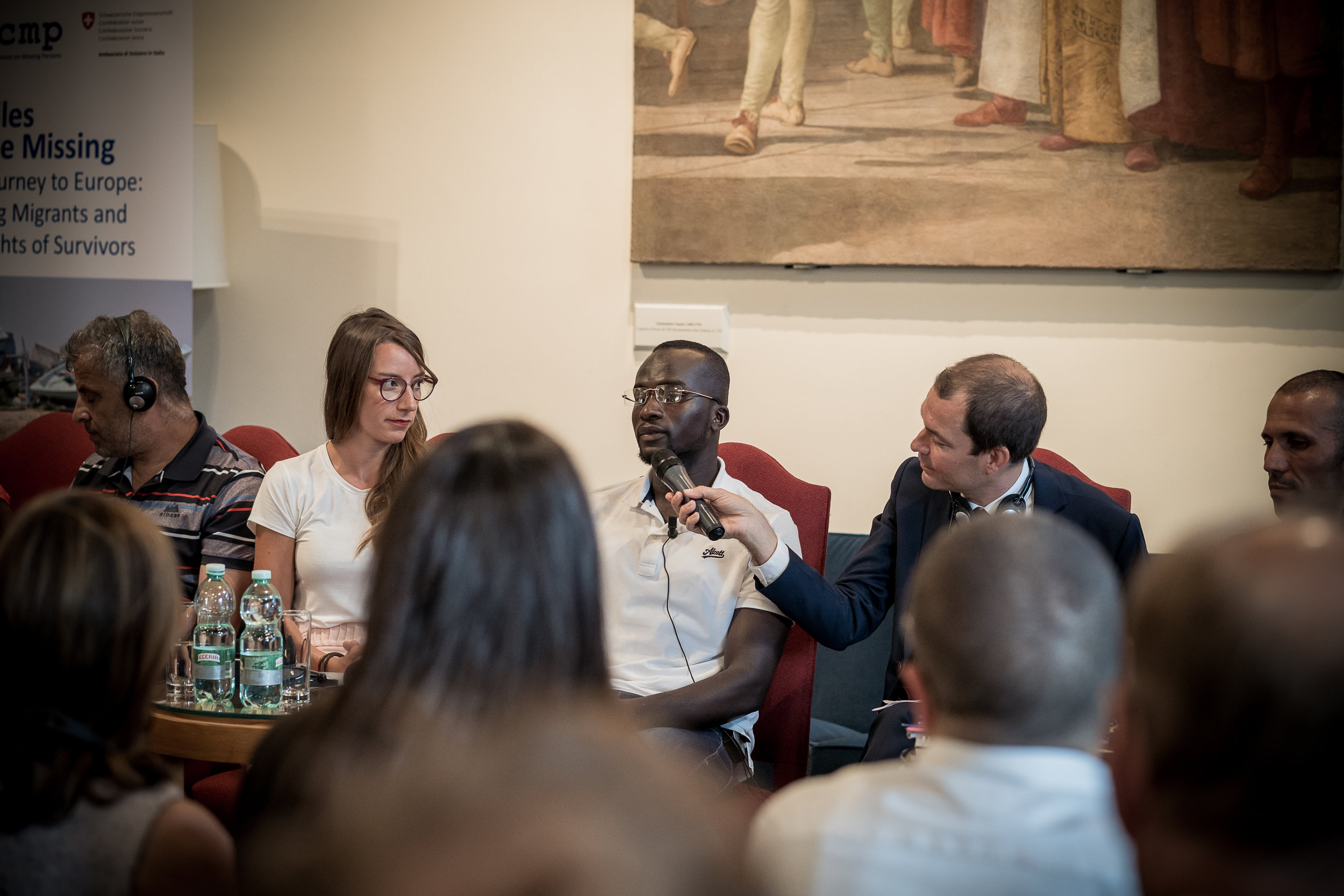  Live at the conference, at the Embassy of Switzerland, Rome. 11 June 2018. Image courtesy of the  ICMP . 