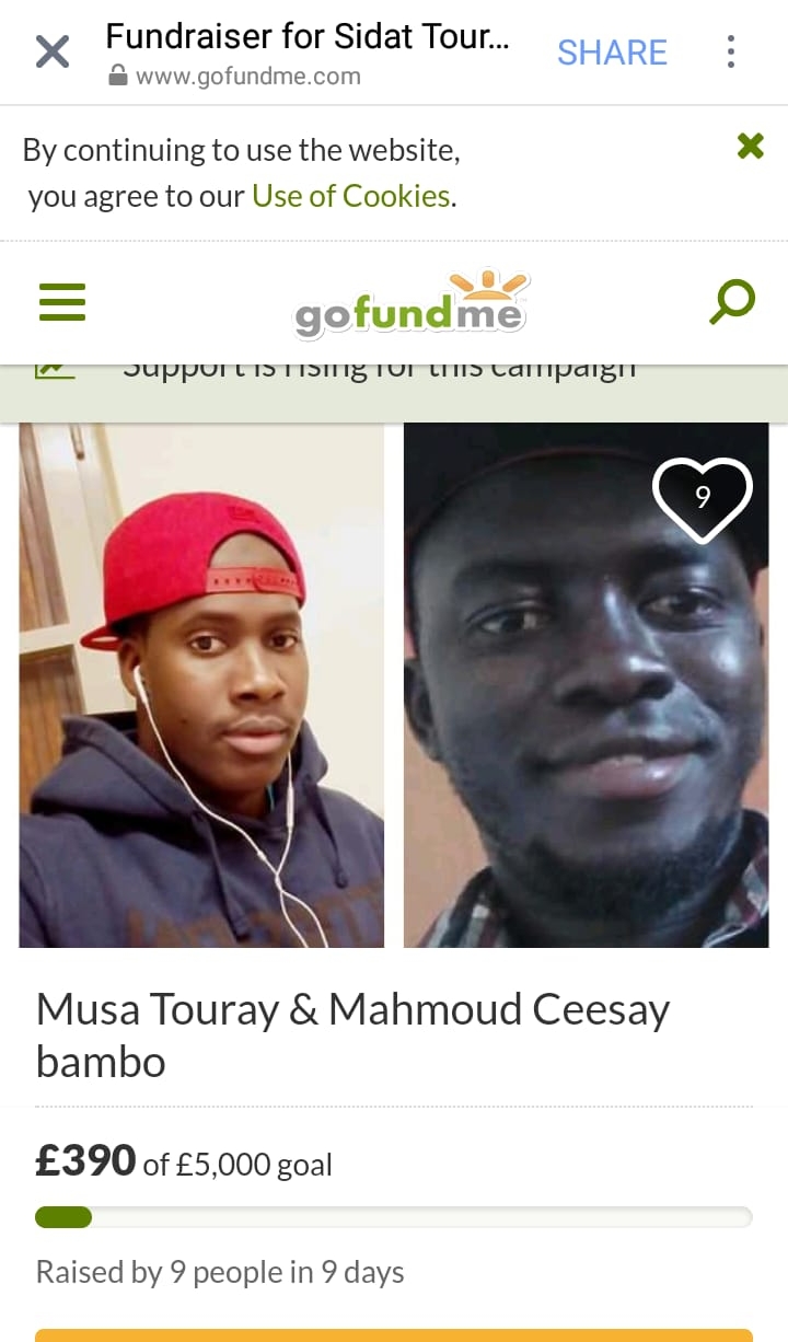   The Go Fund Me page to raise money for the repatriation of Musa and Mahmoud’s remains. August, 2018. © Pamela Kerpius  