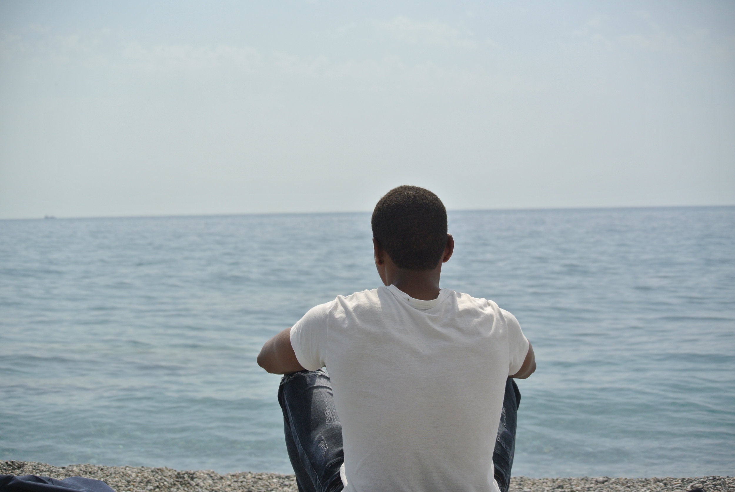   Staring at the sea. Longobardi, Italy; May 2018. ©Pamela Kerpius  