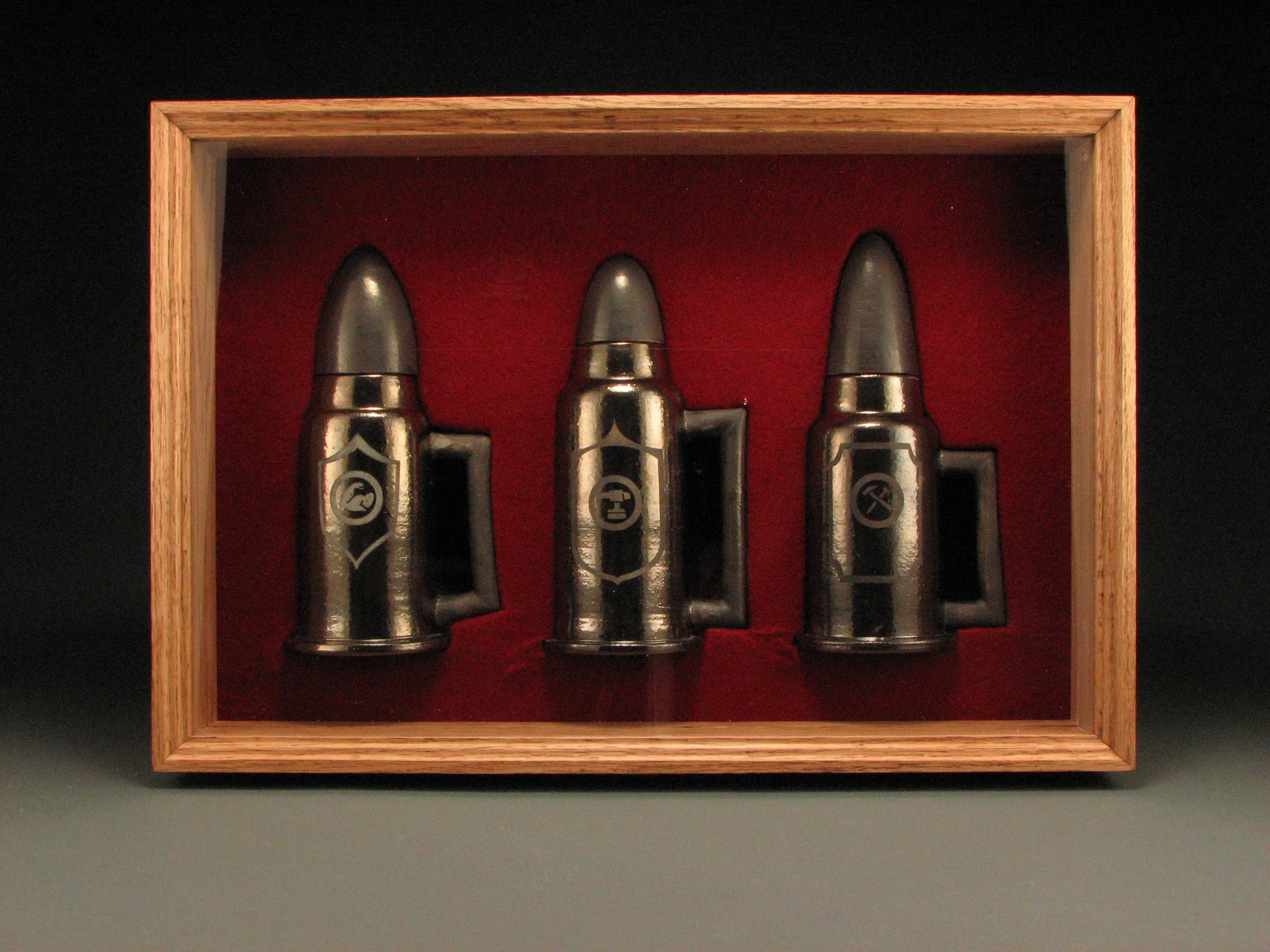 Frank_Tommy17_Mission Accomplished.Here's to Reconstruction_Stoneware, luster, wood, felt, plexiglass_22inx14inx6in_2007.jpg