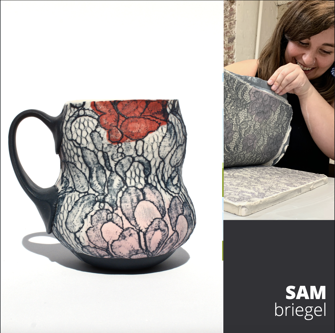 CLOTHING-INSPIRED TEXTURES AND STAINED PORCELAIN SLABS TO MAKE A MUG WITH SAM BRIEGEL