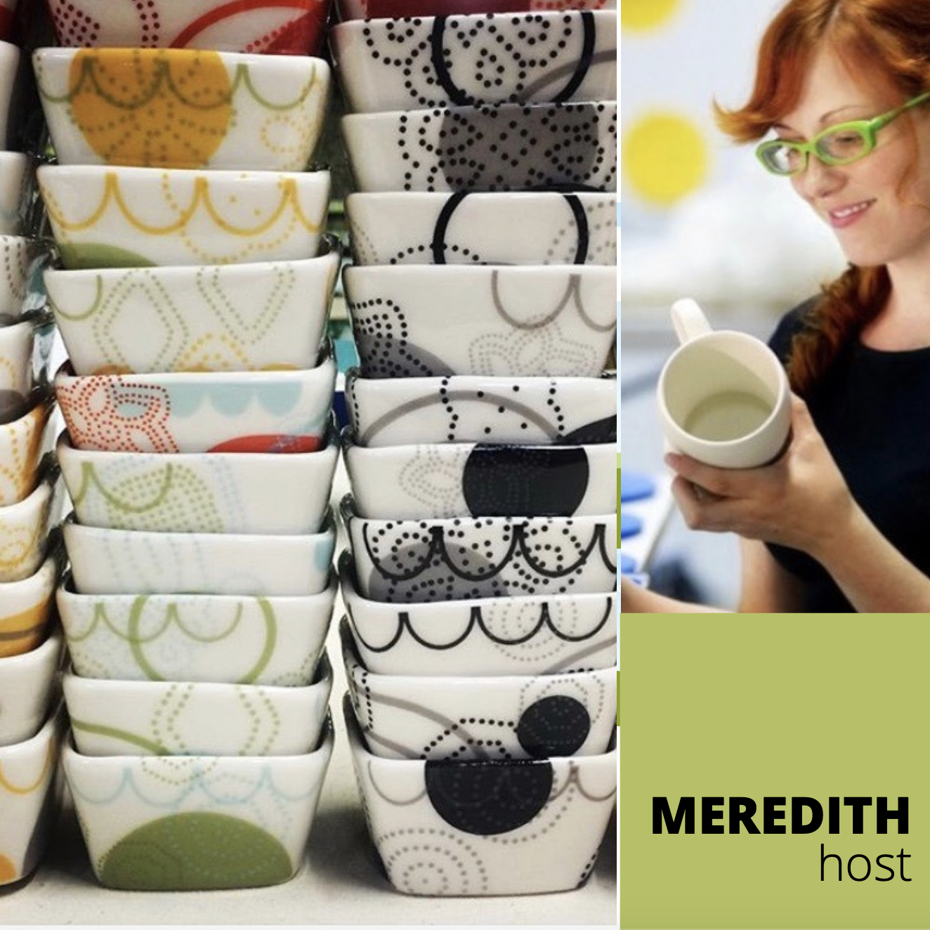 DECALS FOR POST-GLAZED WARE WITH MEREDITH HOST