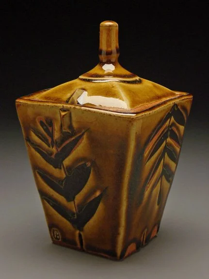 McKenzie Smith -  Amber celadon jar.JPG