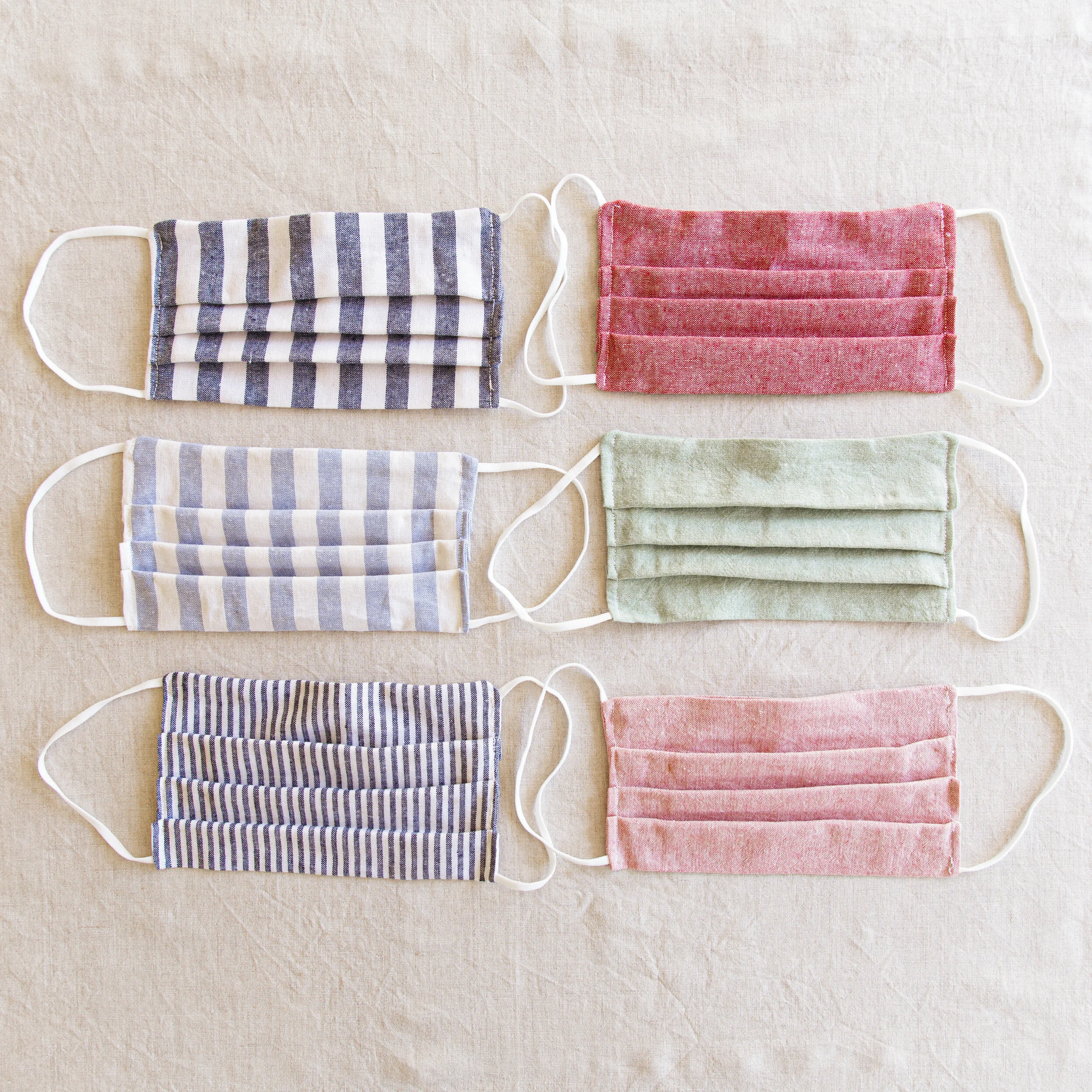 Linen and Cotton Double Layer Mask: Locally Handmade with Two Layers of All Natural Fabrics