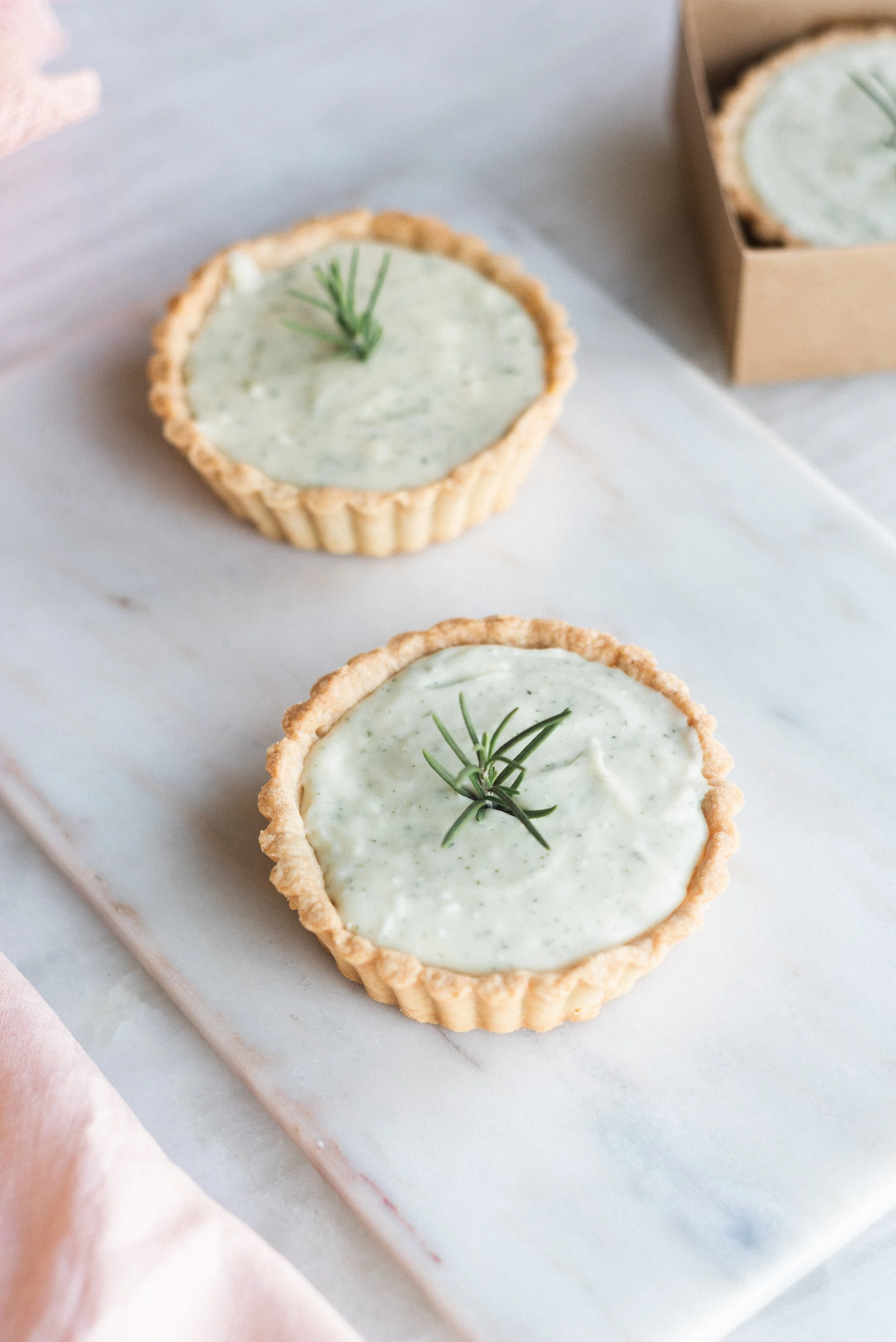 Rosemary Tartlettes: Local Rosemary in a Creamy Caramel and White Chocolate Ganache