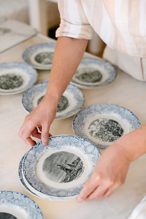 French Terre de Fer Style Plates | Authentic French Antiques