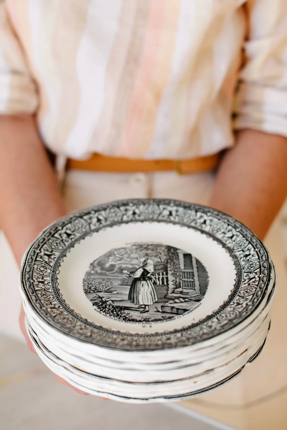 Gien French Terre de Fer Plates | Authentic French Antiques