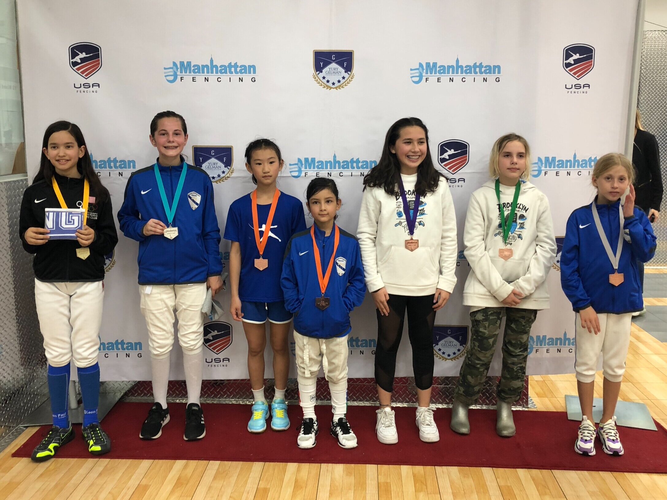 MFC Liberty Cup Y12 women’s foil Xeta Devlin 2nd place Emily Cascone 3rd place Mariia Yurkova 7th place