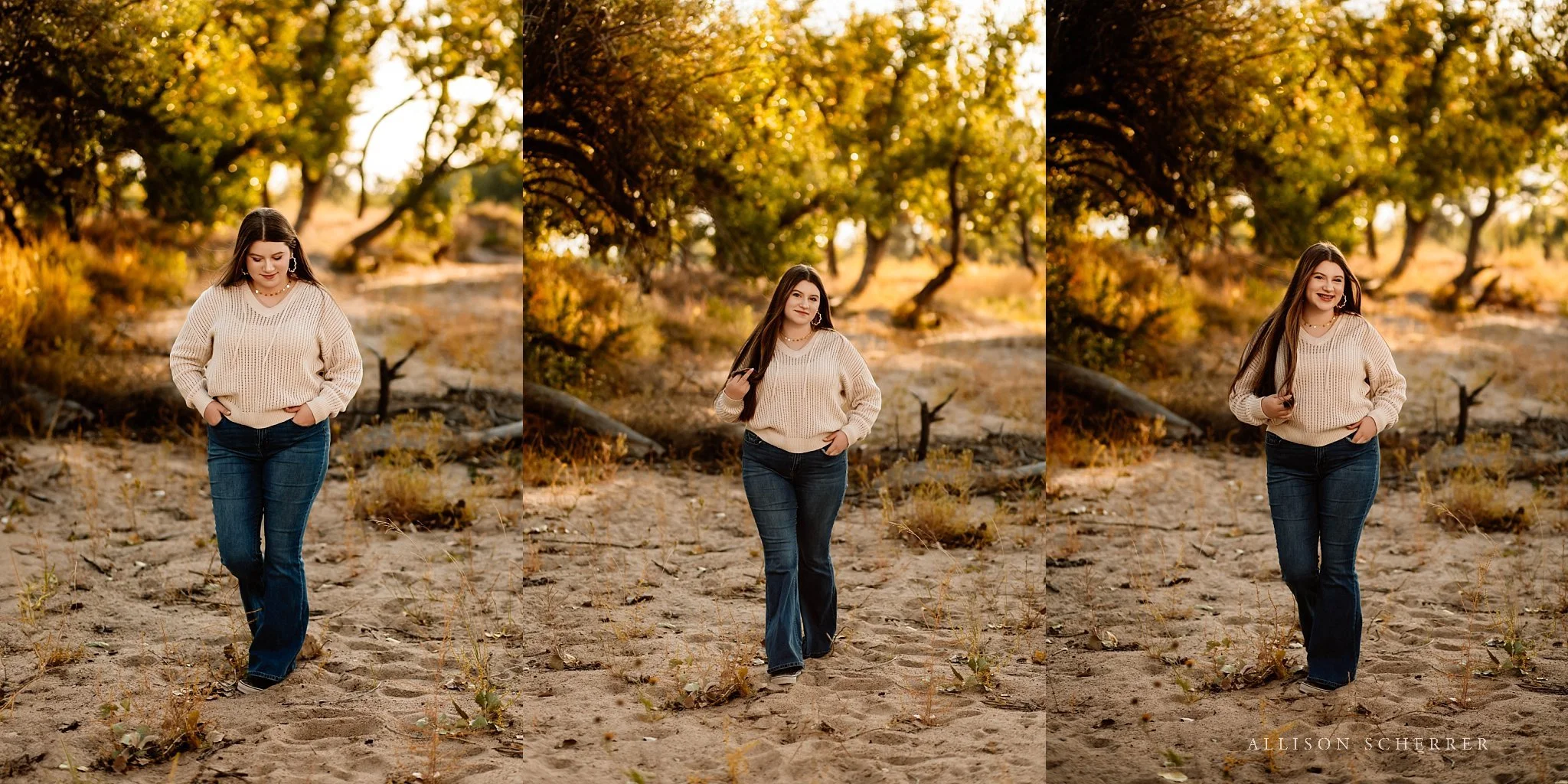 Creek bottom senior photos on ranch in Agate Colorado