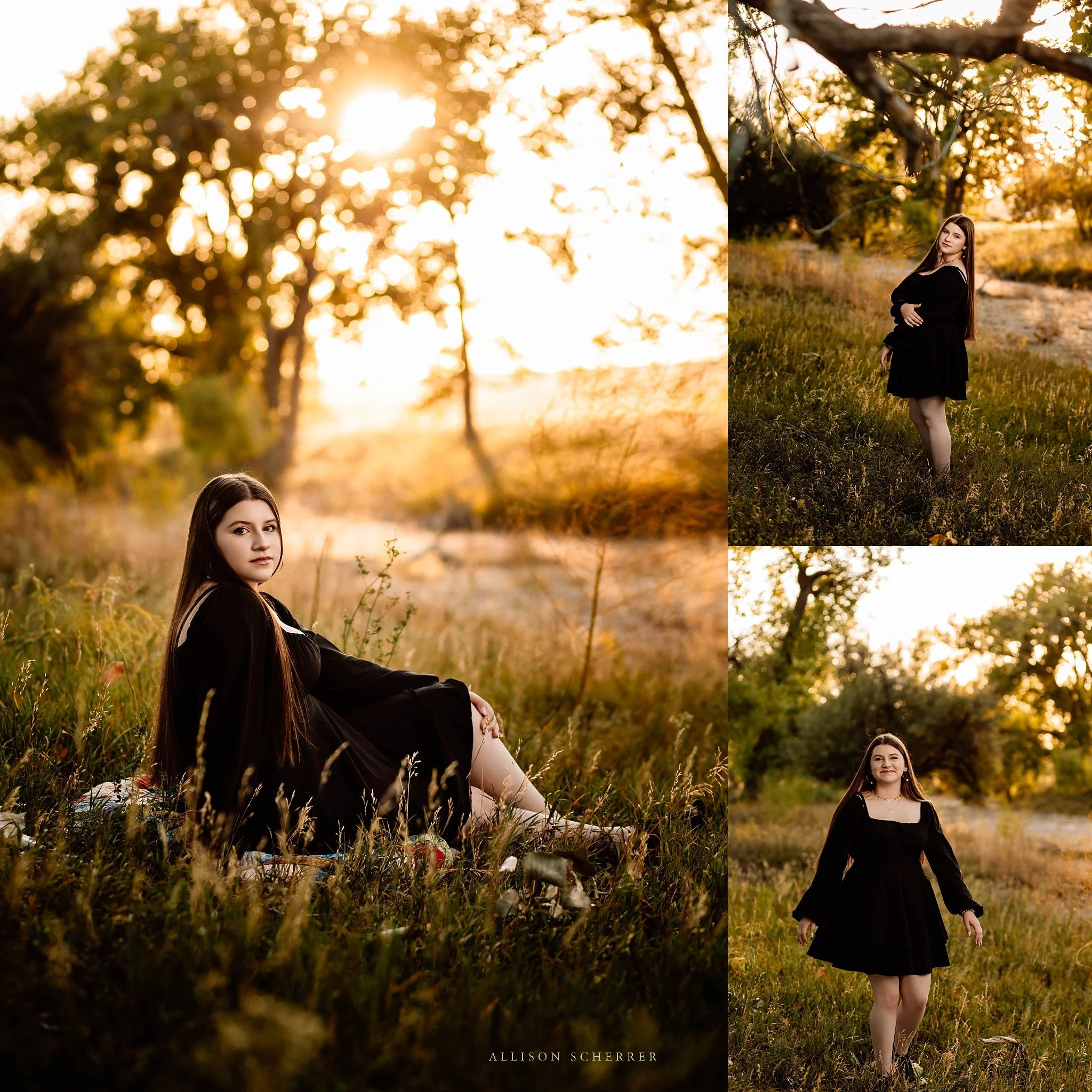 Creek bottom senior photos on ranch in Agate Colorado