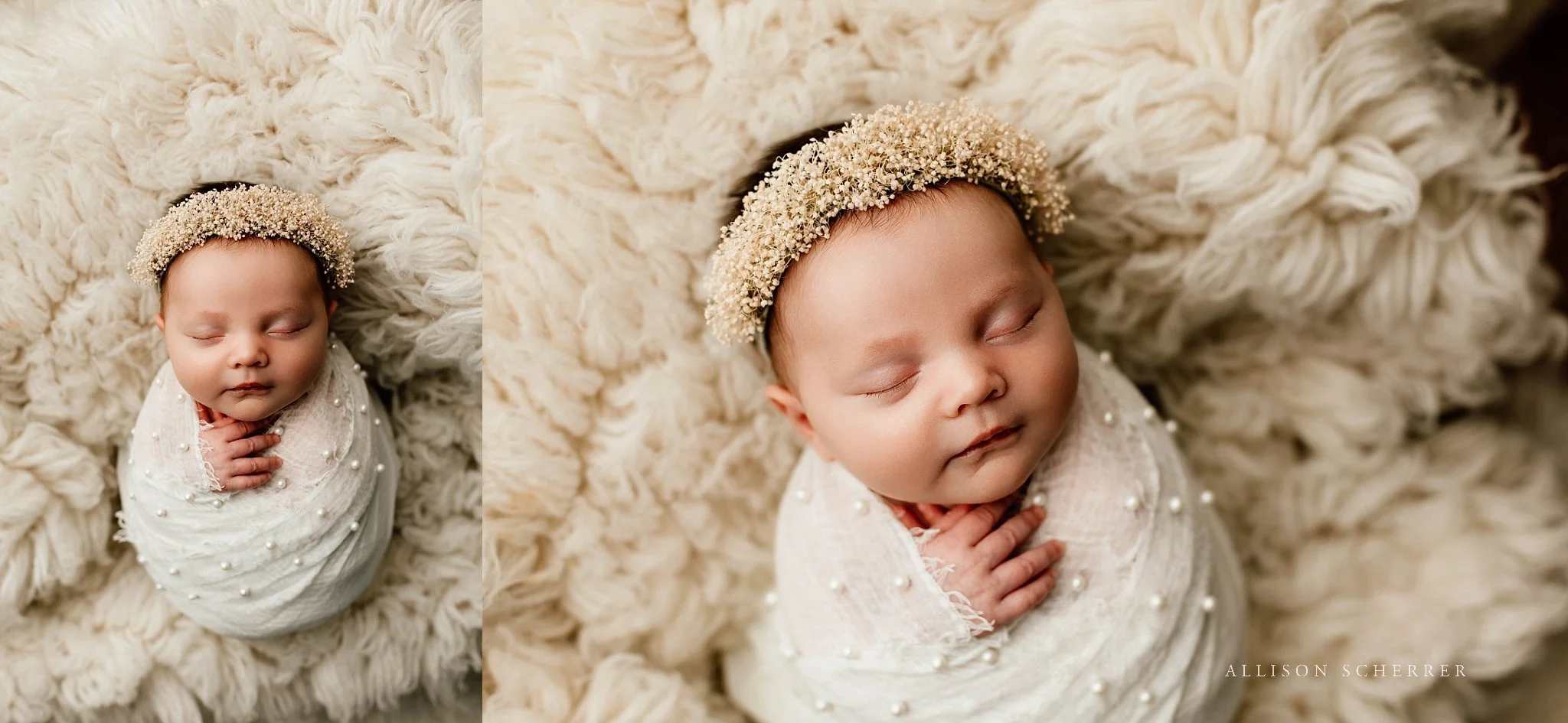 Newborn baby girl sleeping during studio session in Limon CO