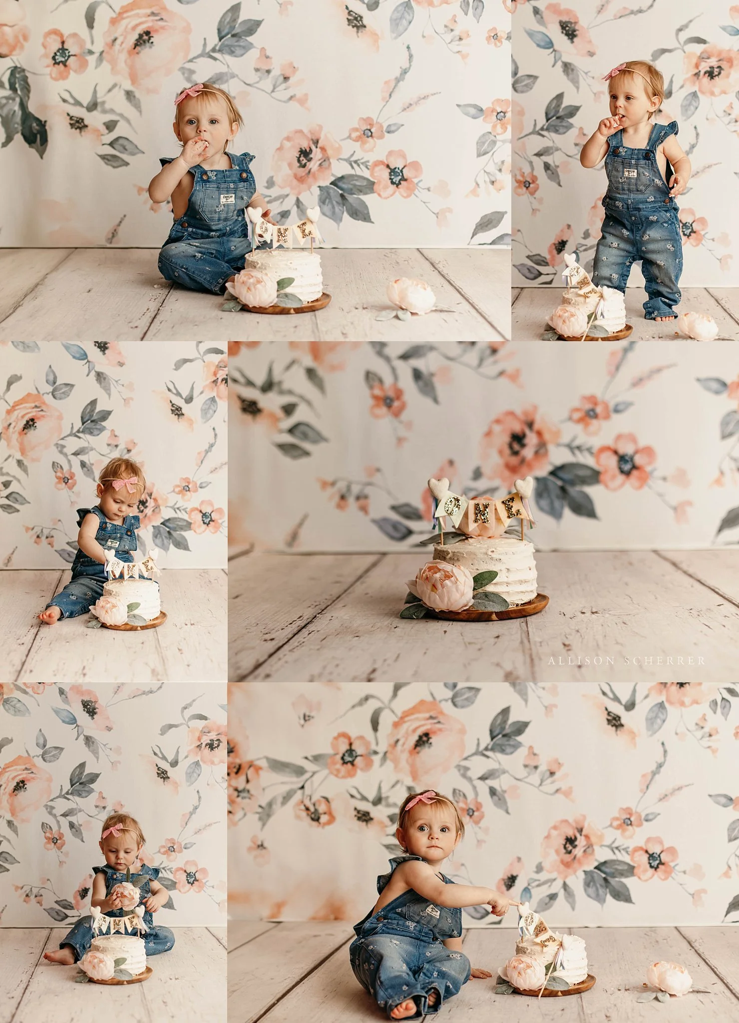 One year cake photos in Limon Colorado photography studio