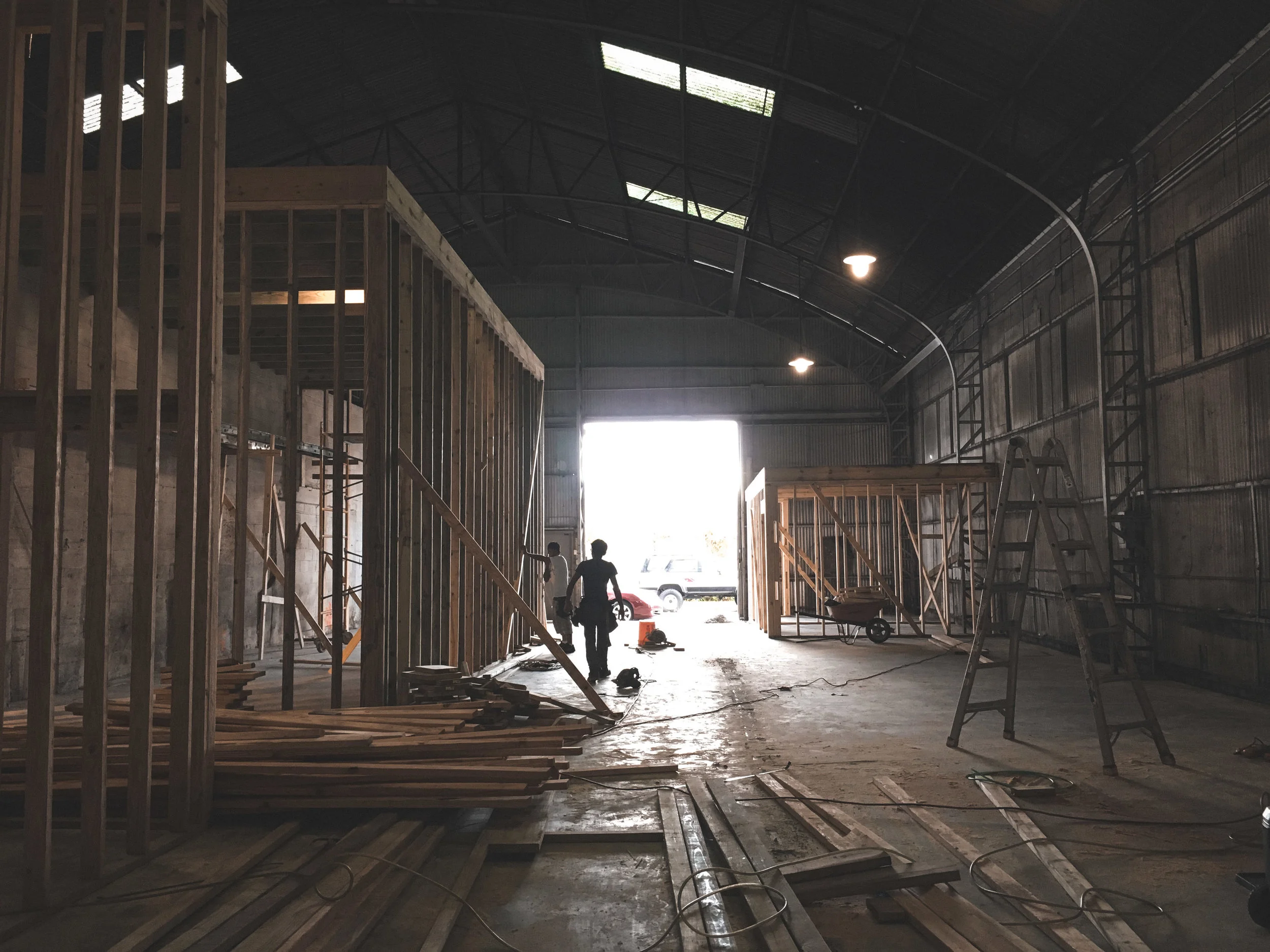 New Orleans_Miel Brewery_Construction_Wall framing.jpg