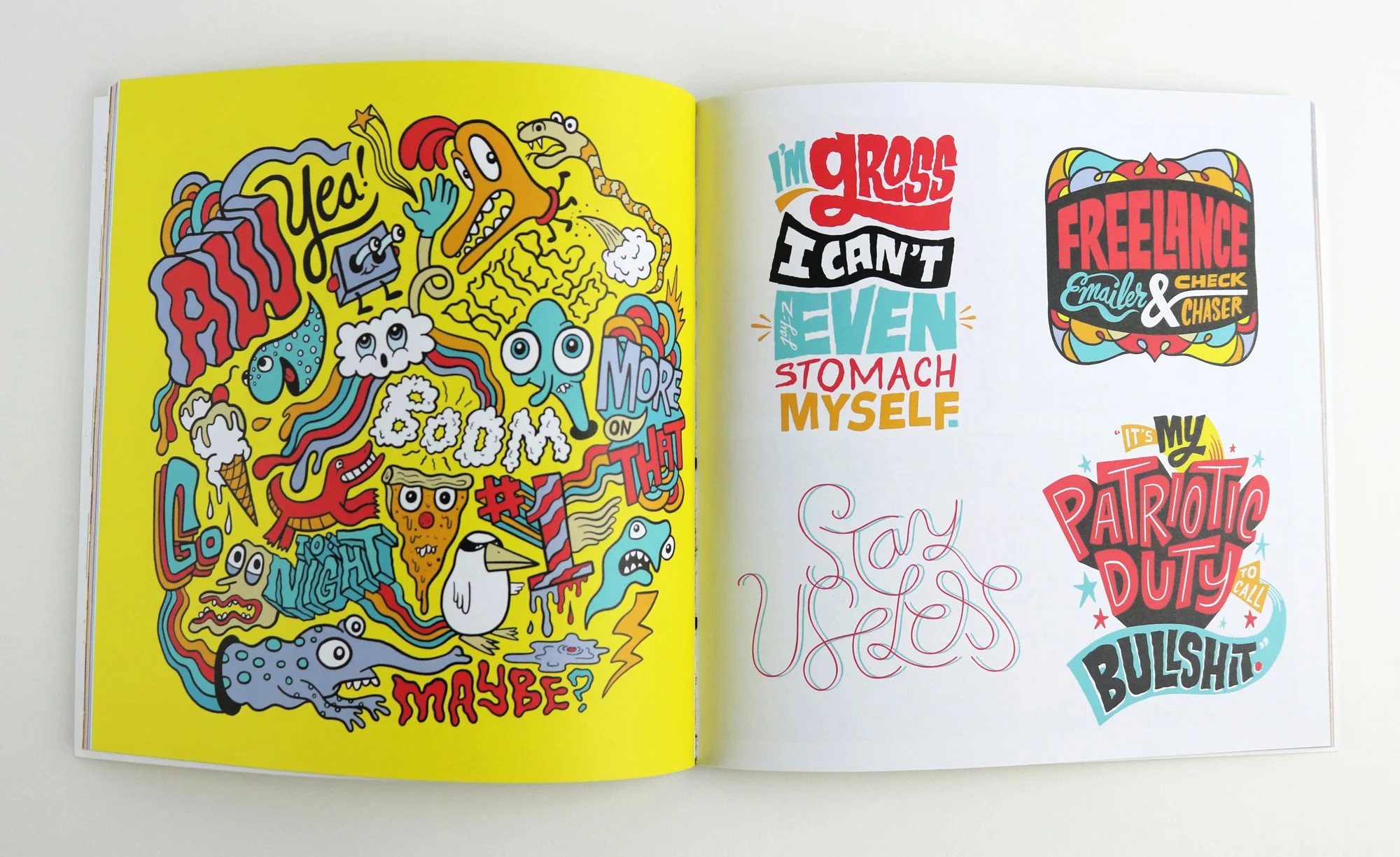 chris Piascik, 10 years of daily drawings book featuring illustration and lettering