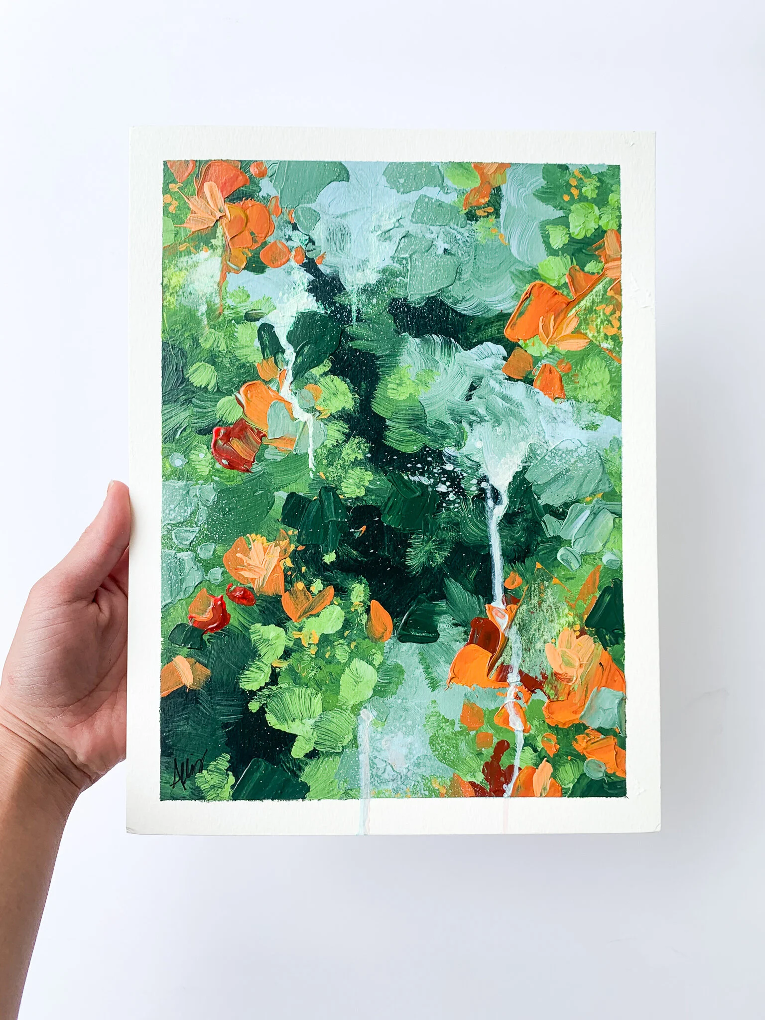 Wildflower Falls, 9 x 12 inches, acrylic on paper, 2020