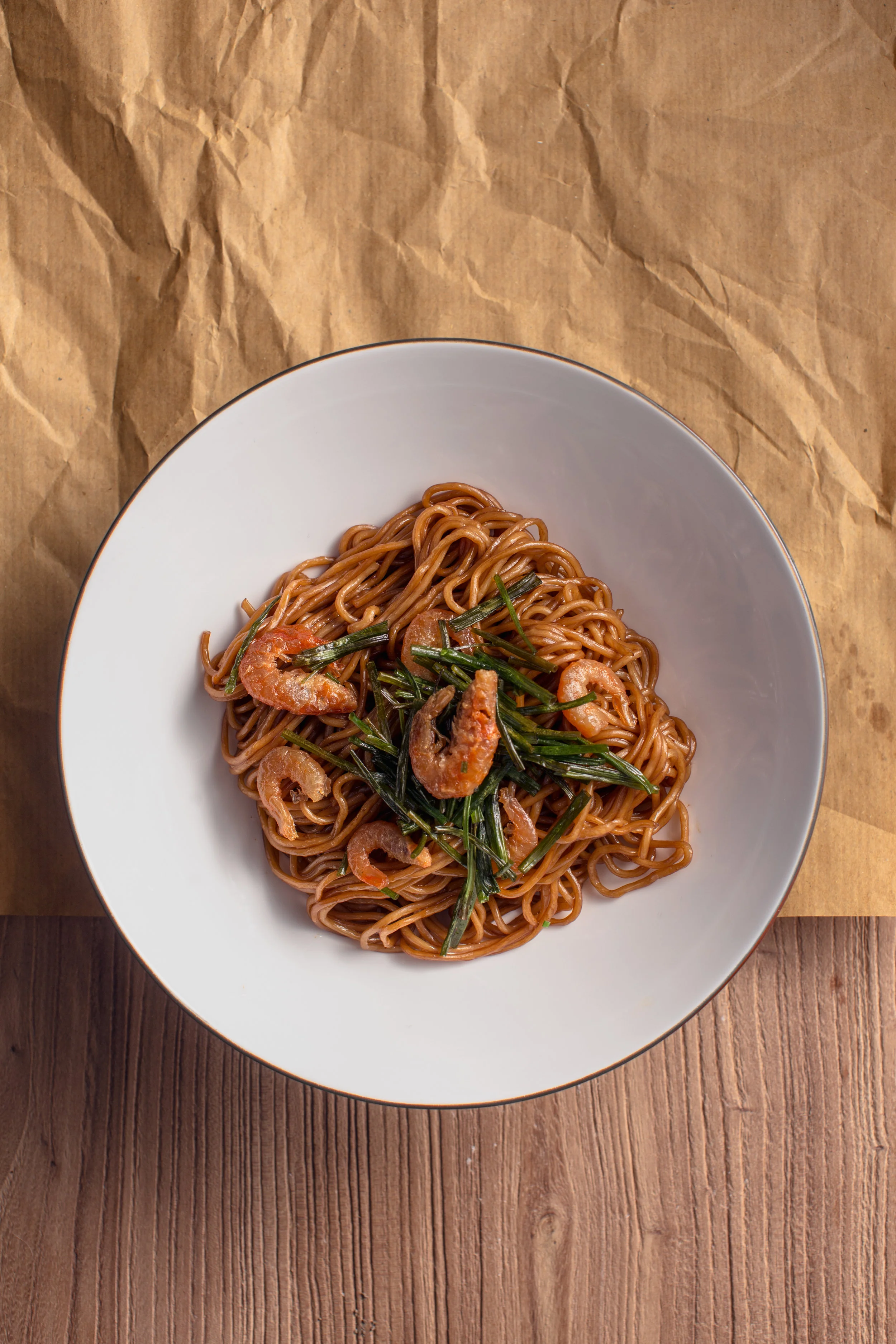 Scallion Oil Noodles with Dried Shrimp
