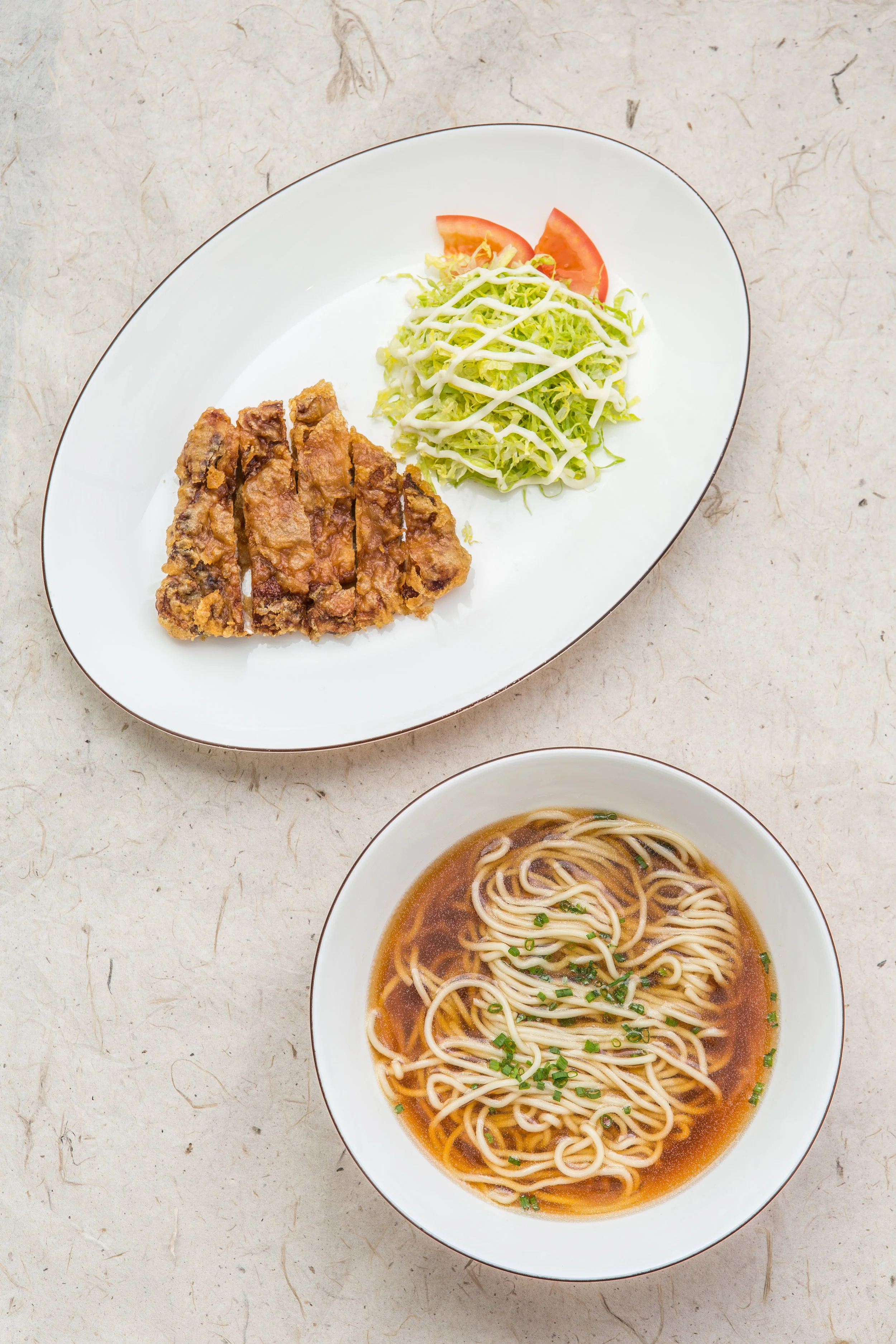 Noodle Soup with Fried Spareribs 