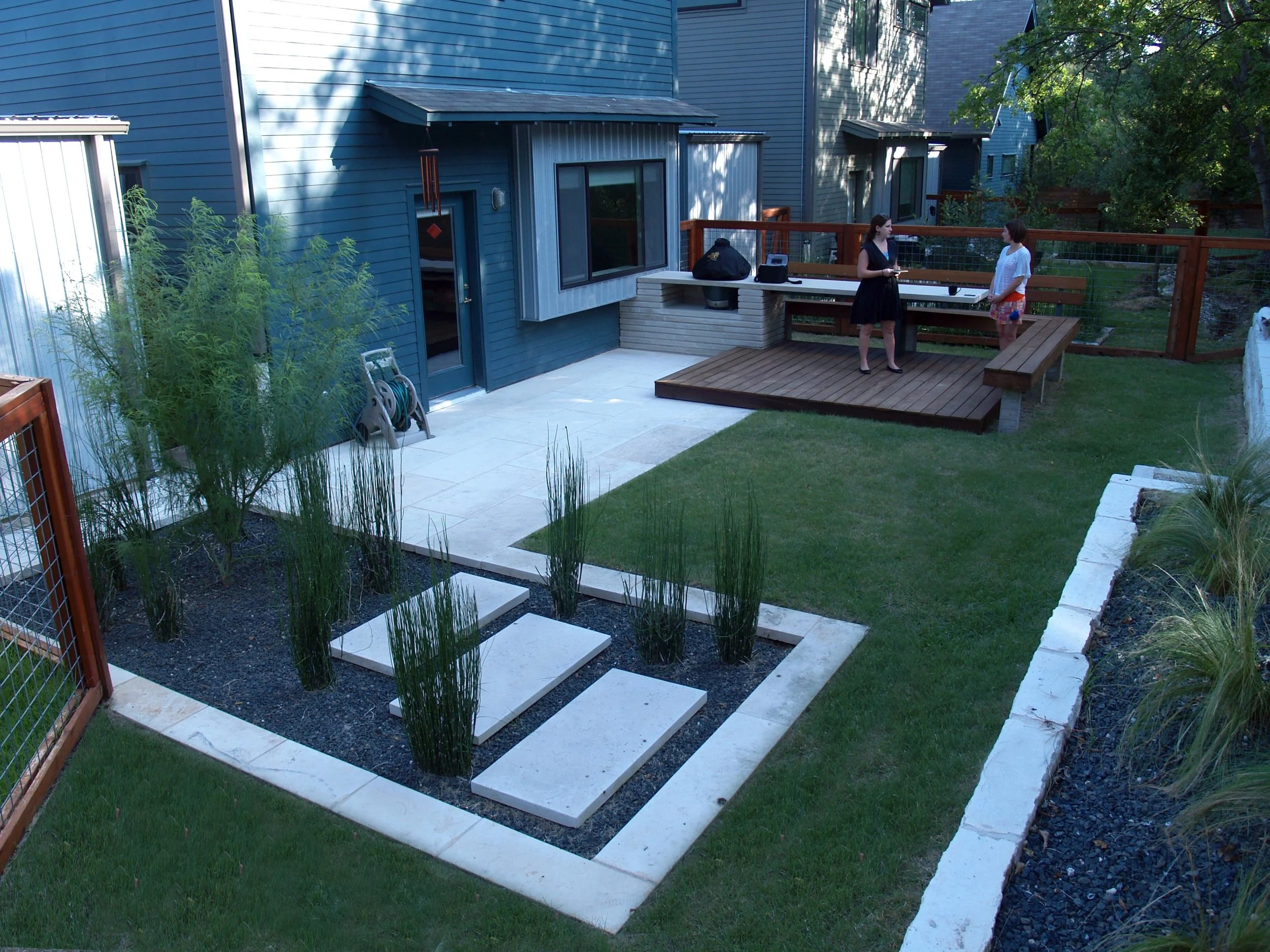 Geometric layout with a small deck