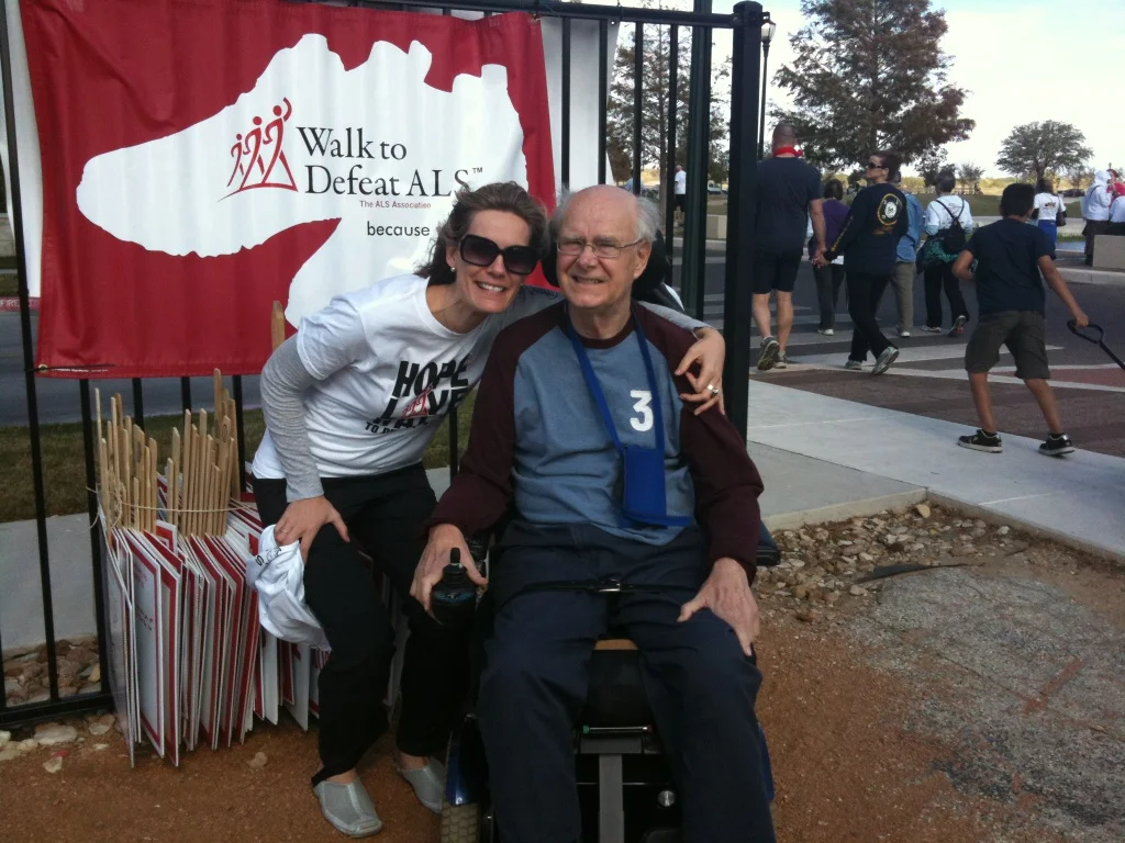 My Dad, Ken, and I at our first Austin ALS Walk together in 2011.