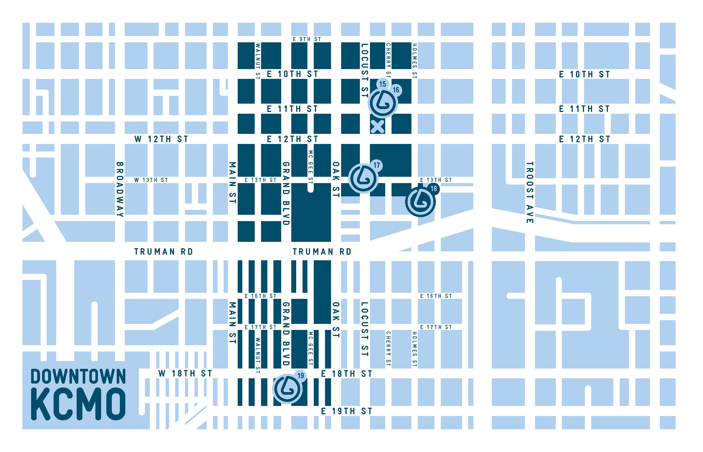 Downtown KCMO neighborhood map, SmellScape KCK/KCMO , 2012. (design © Novamondo)