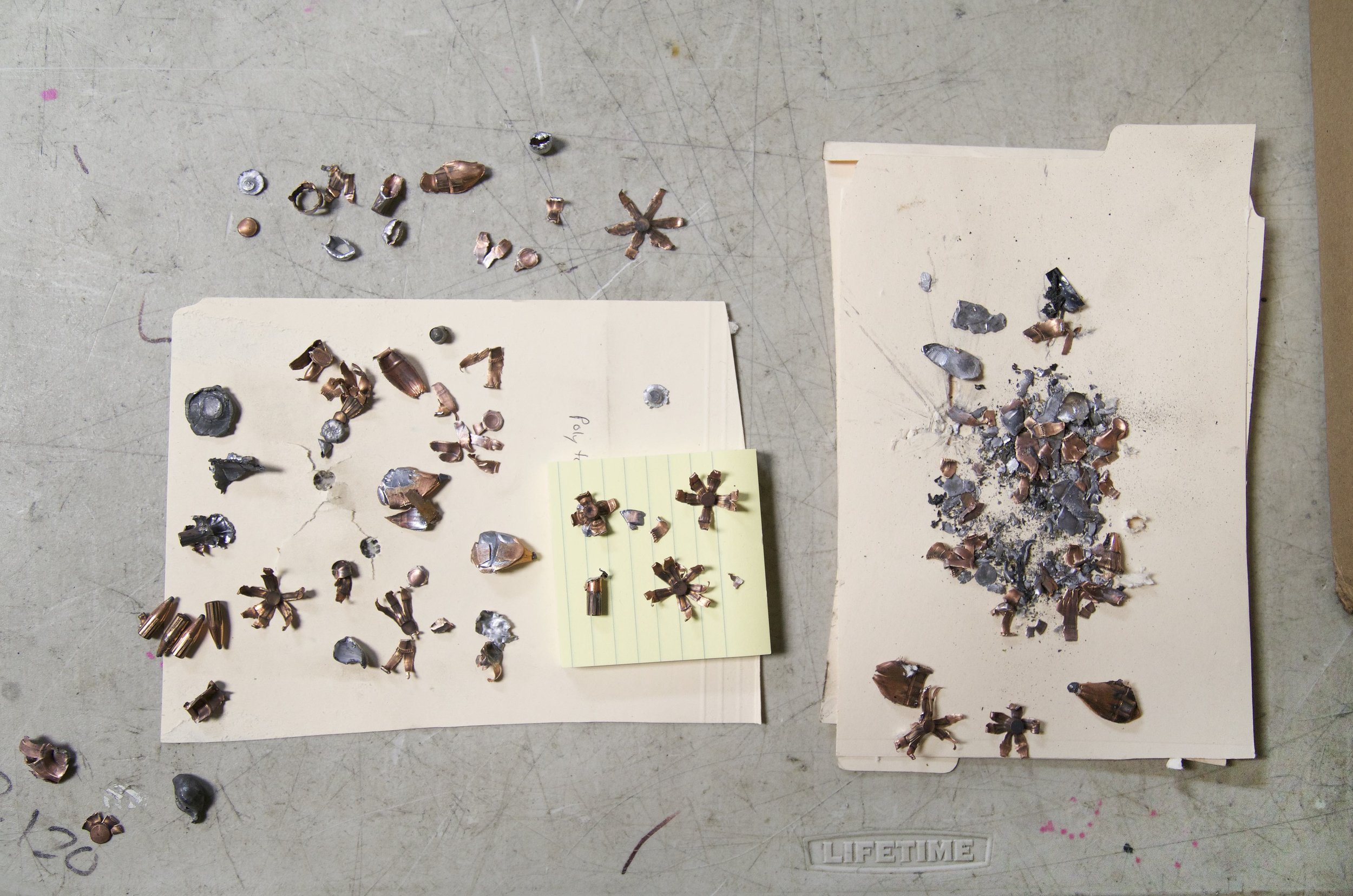 Collision fragments of AK-47 and M16 projectiles, 2015