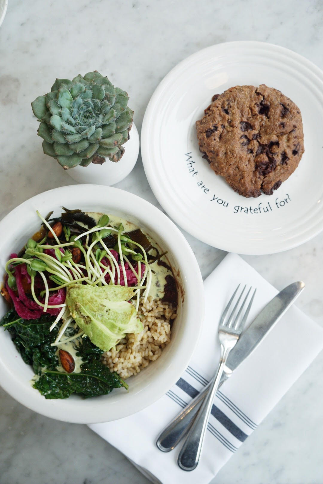 Vegan food at Cafe Gratitude