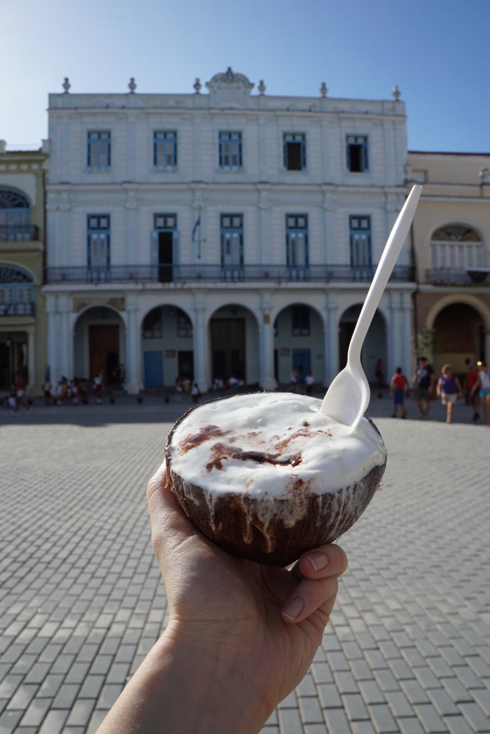 coconut ice cream in plaza vieja