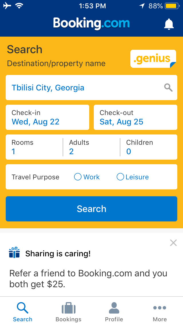 Booking.com App Screenshot 1
