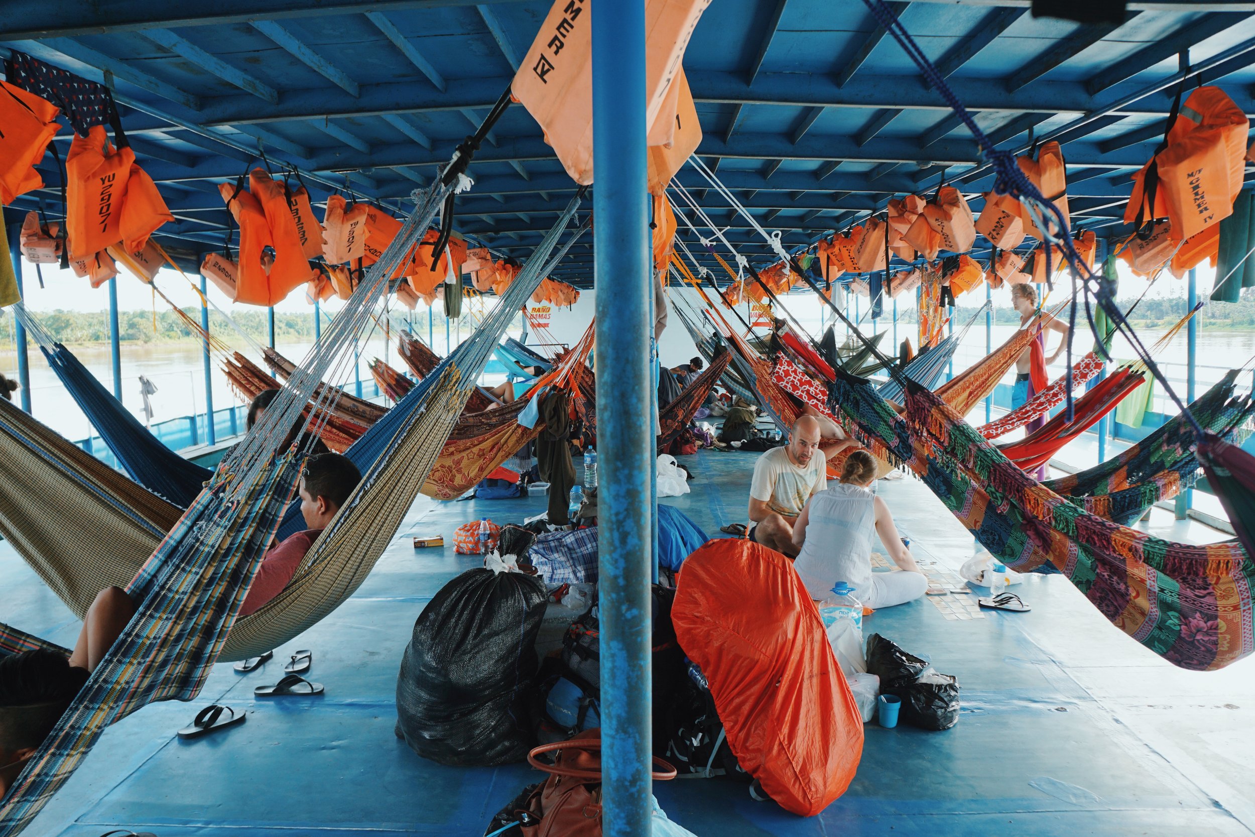  Our hammock home on the cargo ship to Iquitos! 