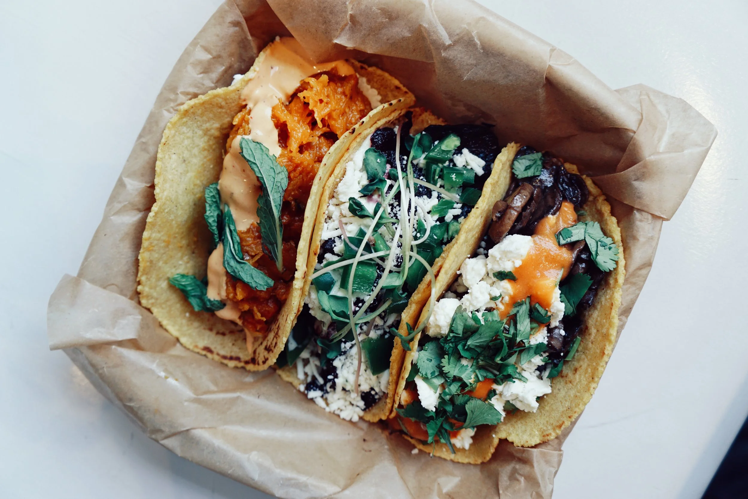The vegan tacos at Chaia are some of the best I’ve ever had. Period.