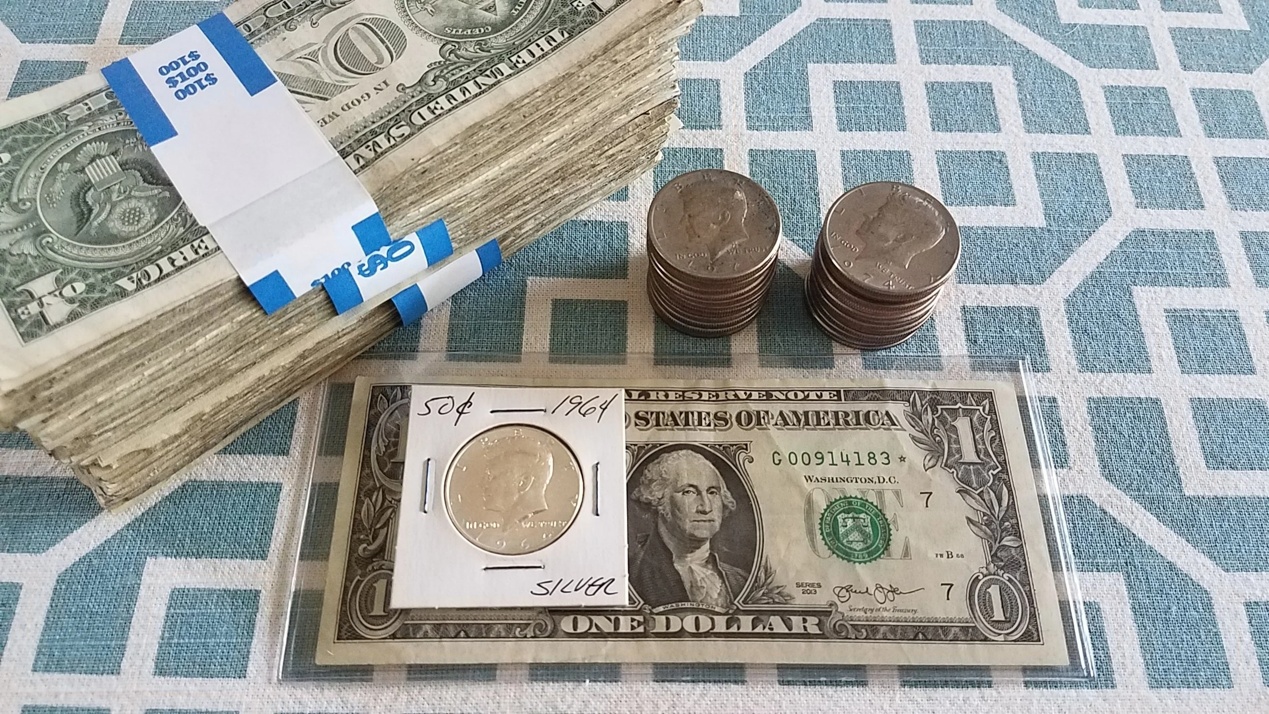 One coin, one note