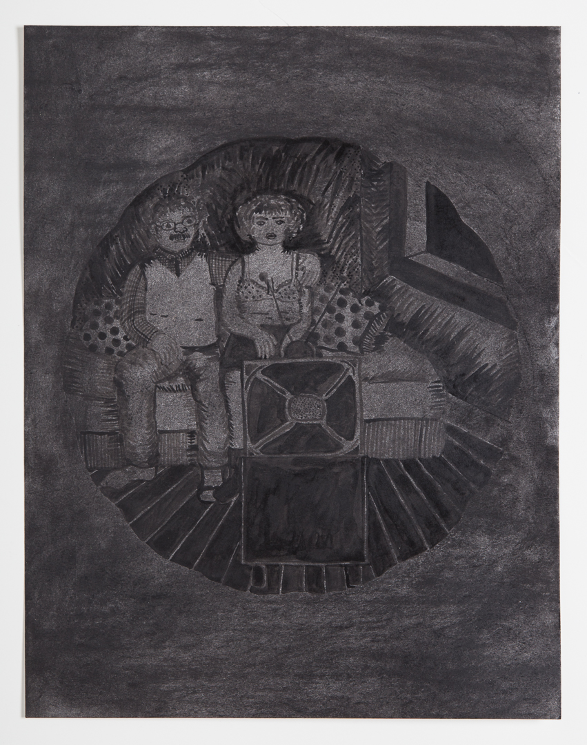 2017, ink and charcoal on paper, 11" x 14". Photograph by Tim Johnson