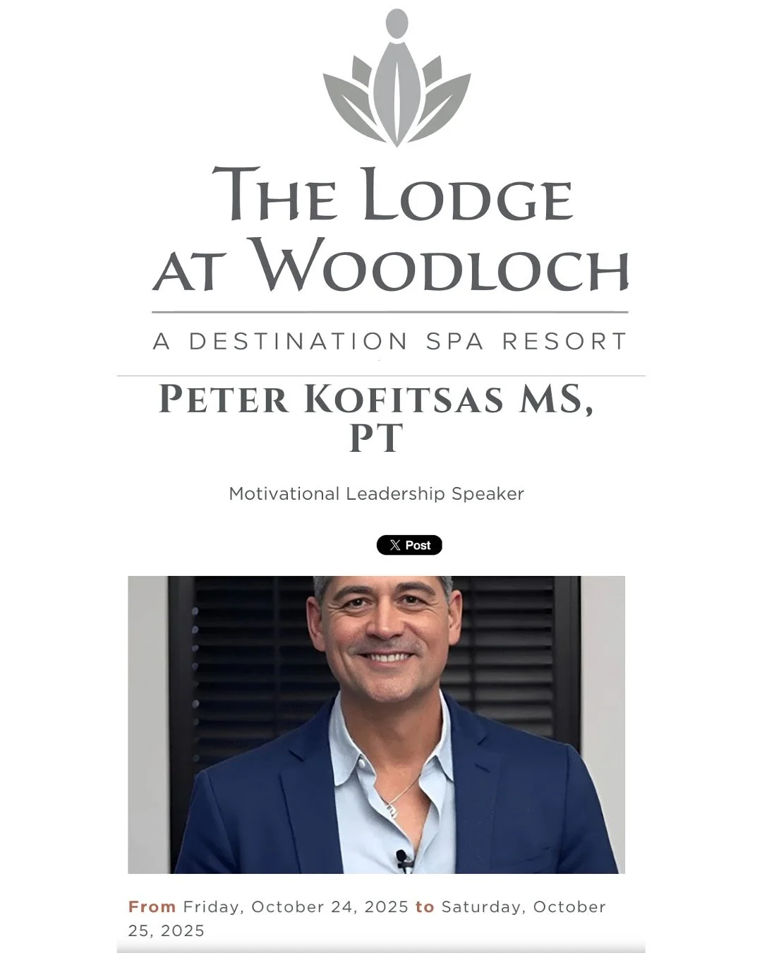 Looking forward to presenting @woodloch again…
It would be awesome if you could join us. 
Can’t make it this time? I’ll be back in January. 
Until then, ask me to present to your company, school, group.
Motivational Wellness &a