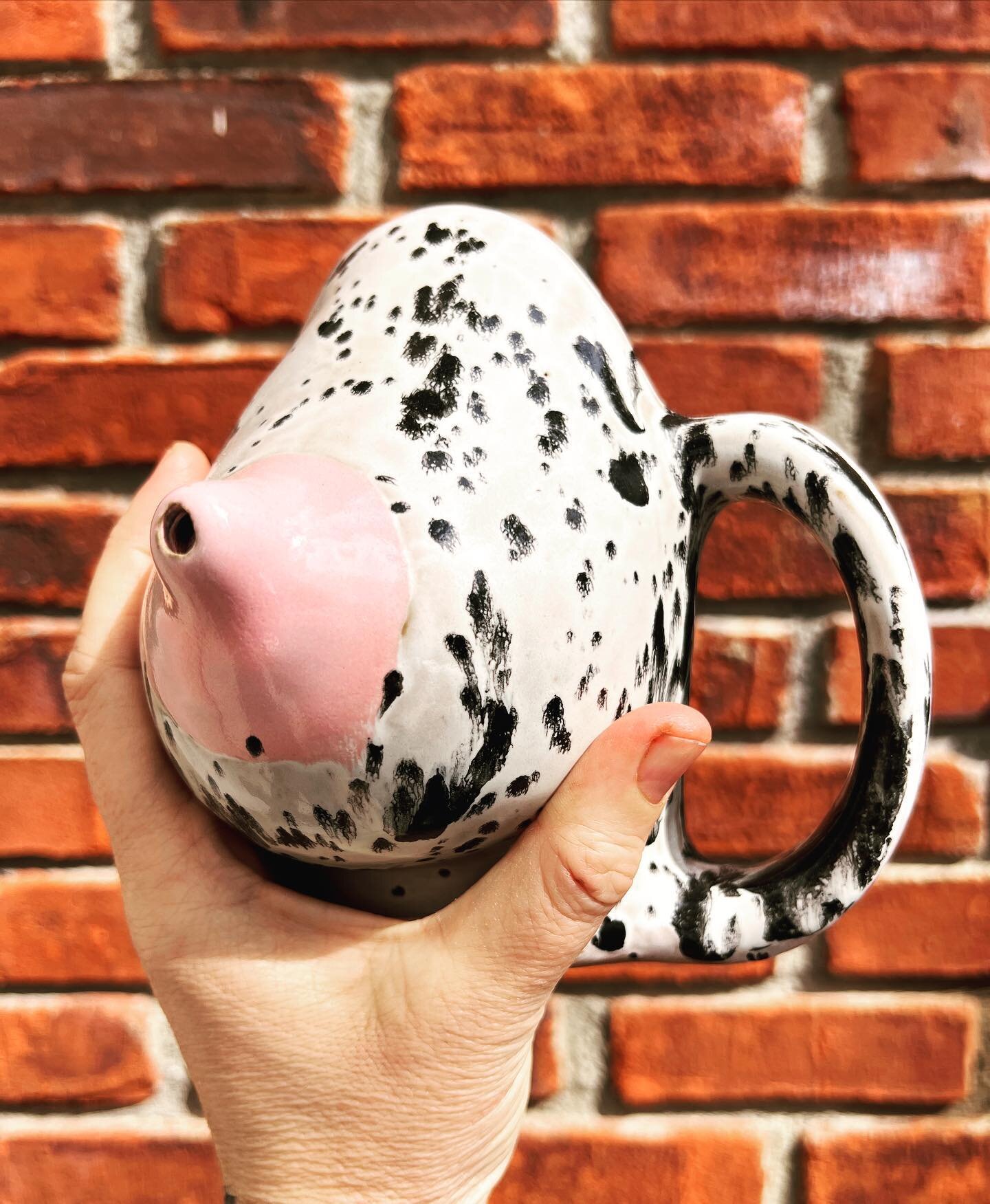 Massive sale happening on my site! Everything is 20$ or less! 
.
.
.#moocow #handmade #jug #vessel #slipcast #handfull