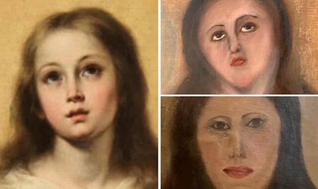 ArT ReStOrAtIoN 🤪
.
.
.
.
.
#merchantserviceinnovations #immaculateconception #painting #restoration #paintingrestoration #lol #lmao #hahaha #wow #art #artist #arts #why #spain #murillo #furniturerestorer #oops