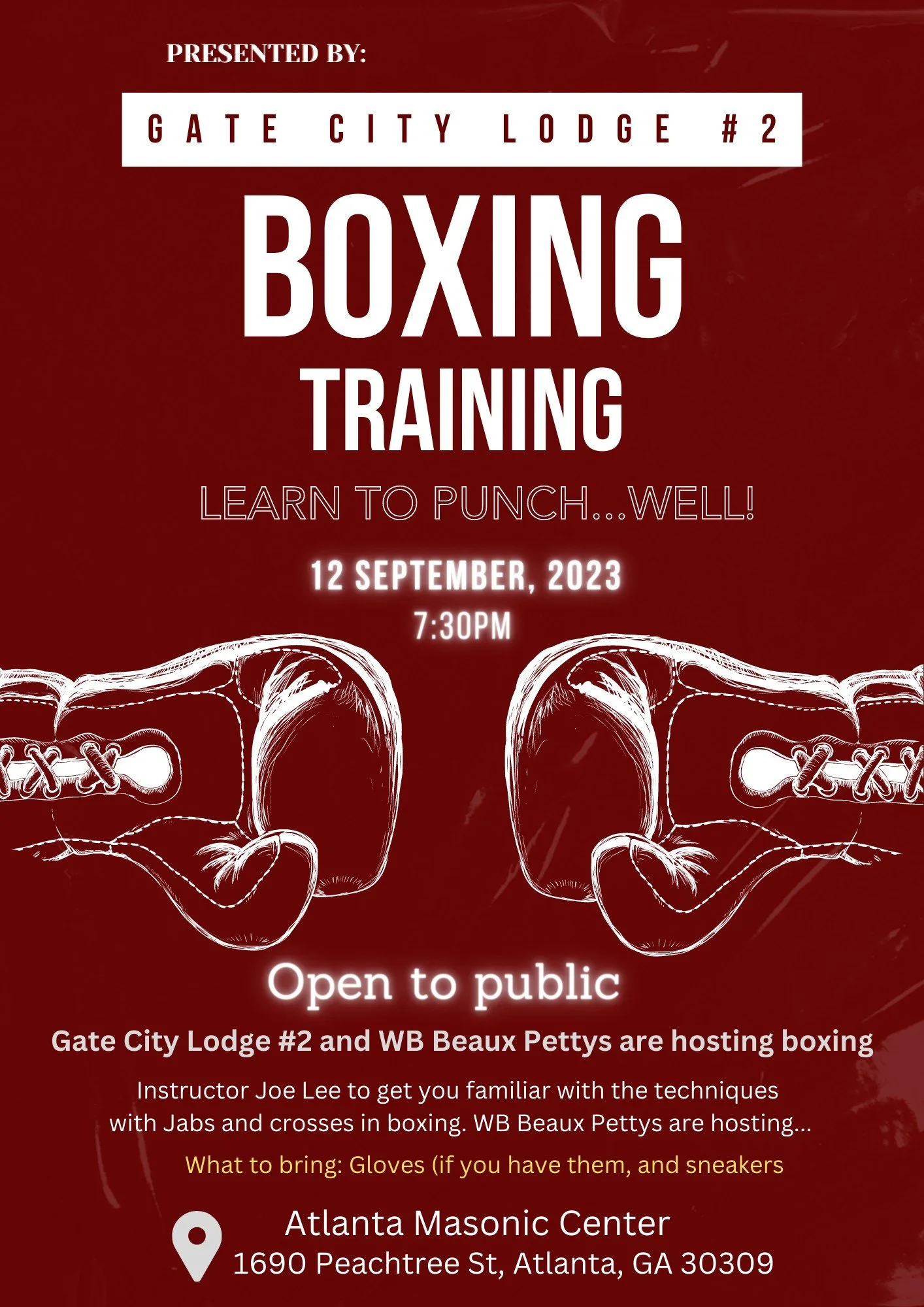 Gate City Lodge Boxing Training — Gate City Lodge No. 2